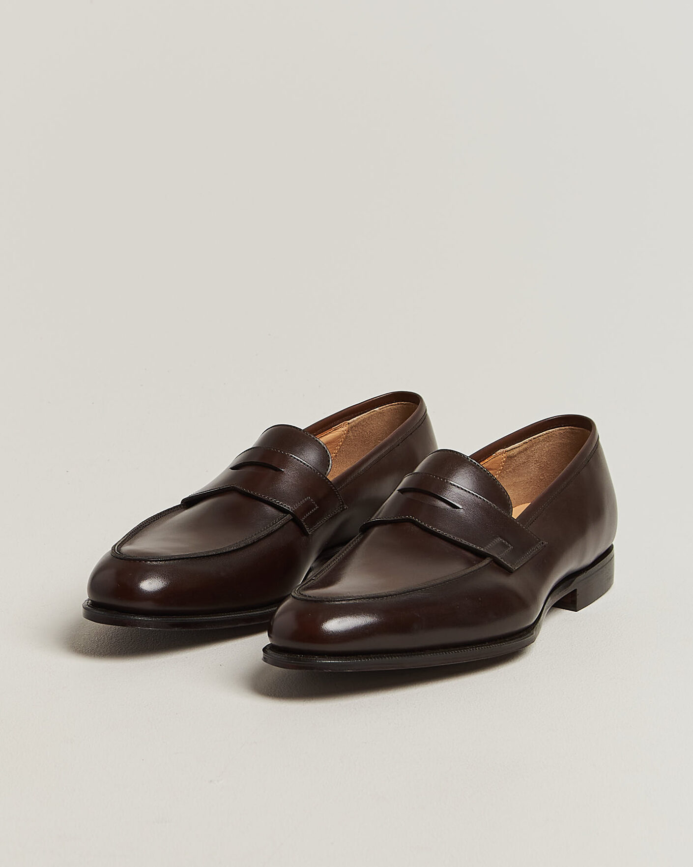 Herre | Loafers | Crockett & Jones | Crawford Handgrade Penny Loafer Dk Brown Antique Calf