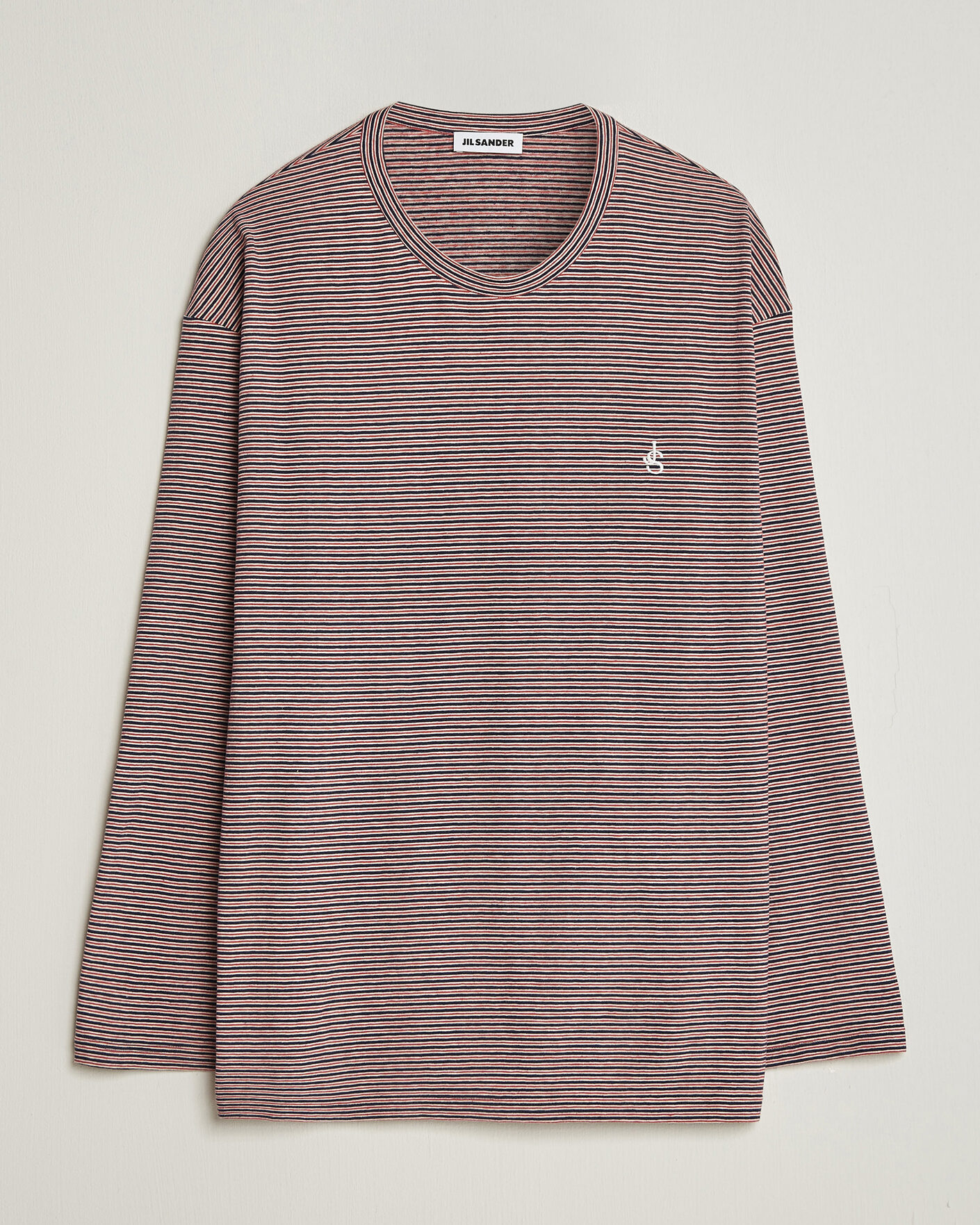 Herre | T-Shirts | Jil Sander | Long Sleeve Striped T-Shirt Red