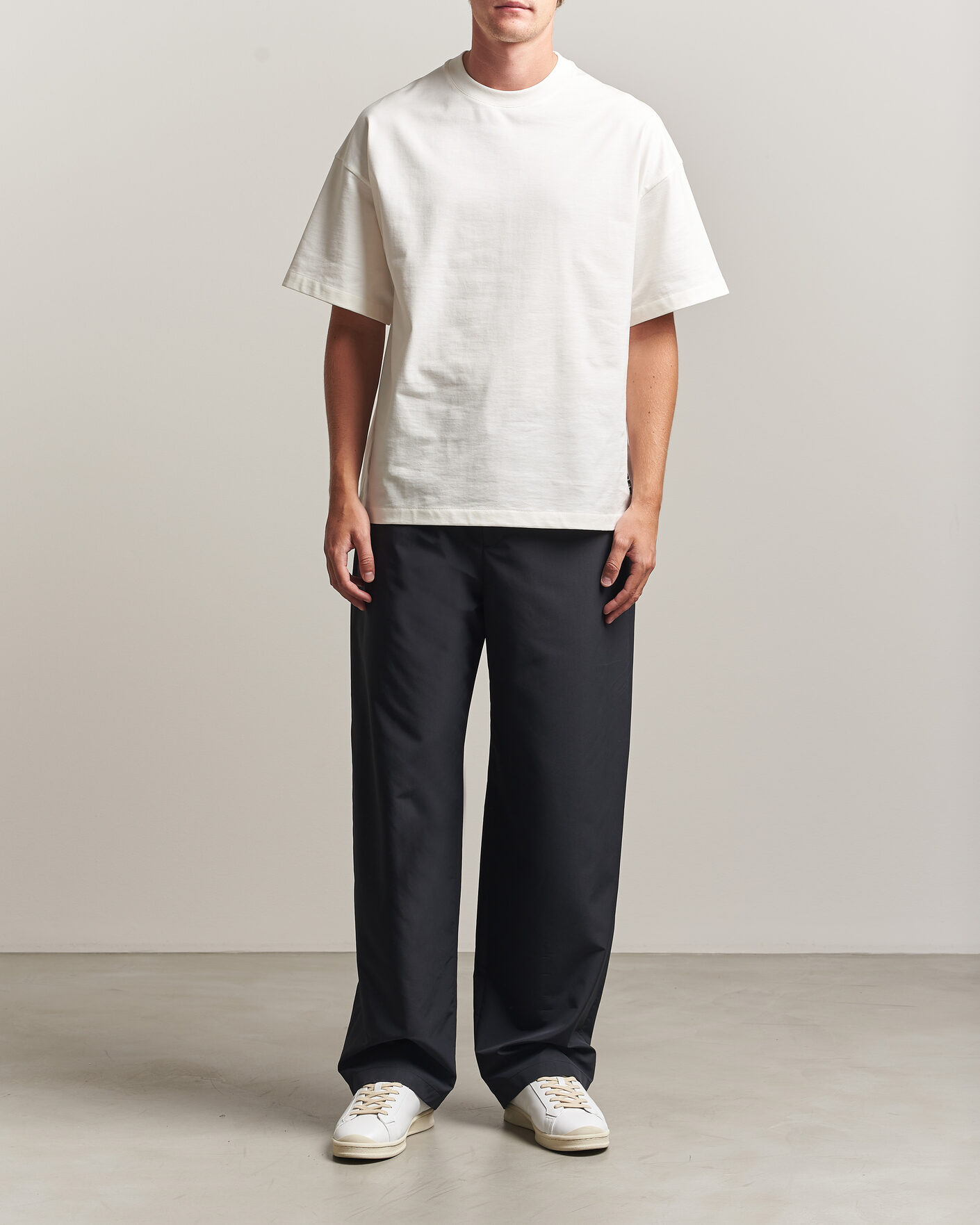 Herre | T-Shirts | Jil Sander | Short Sleeve Side Logo T-Shirt Off White