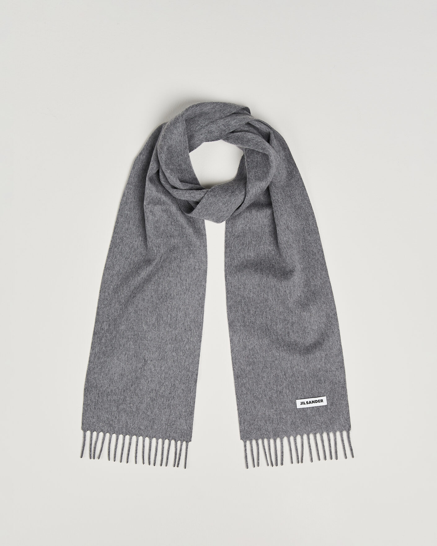 Herre | Skjerf | Jil Sander | Plain Logo Scarf Grey Melange