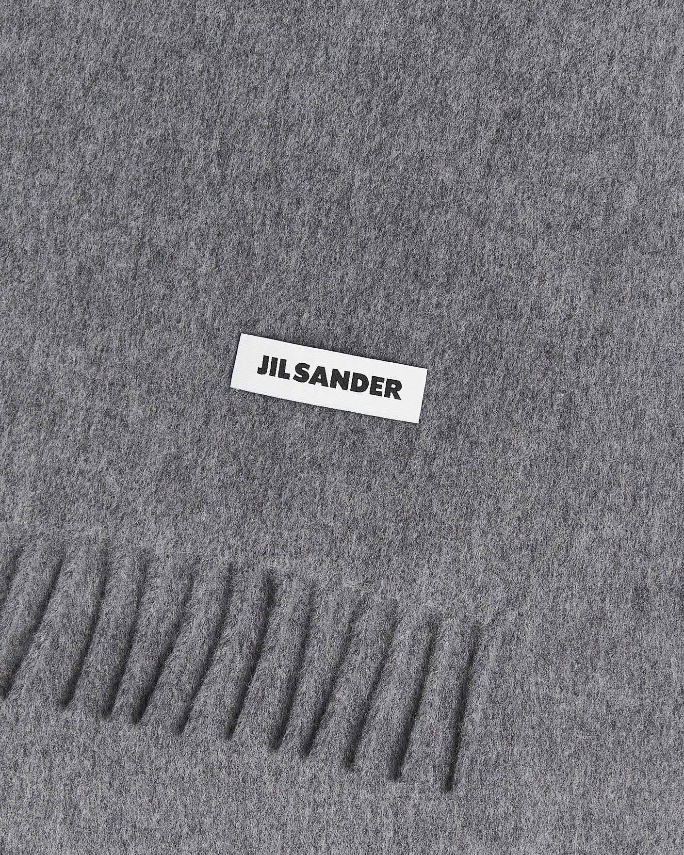 Herre | Skjerf | Jil Sander | Plain Logo Scarf Grey Melange