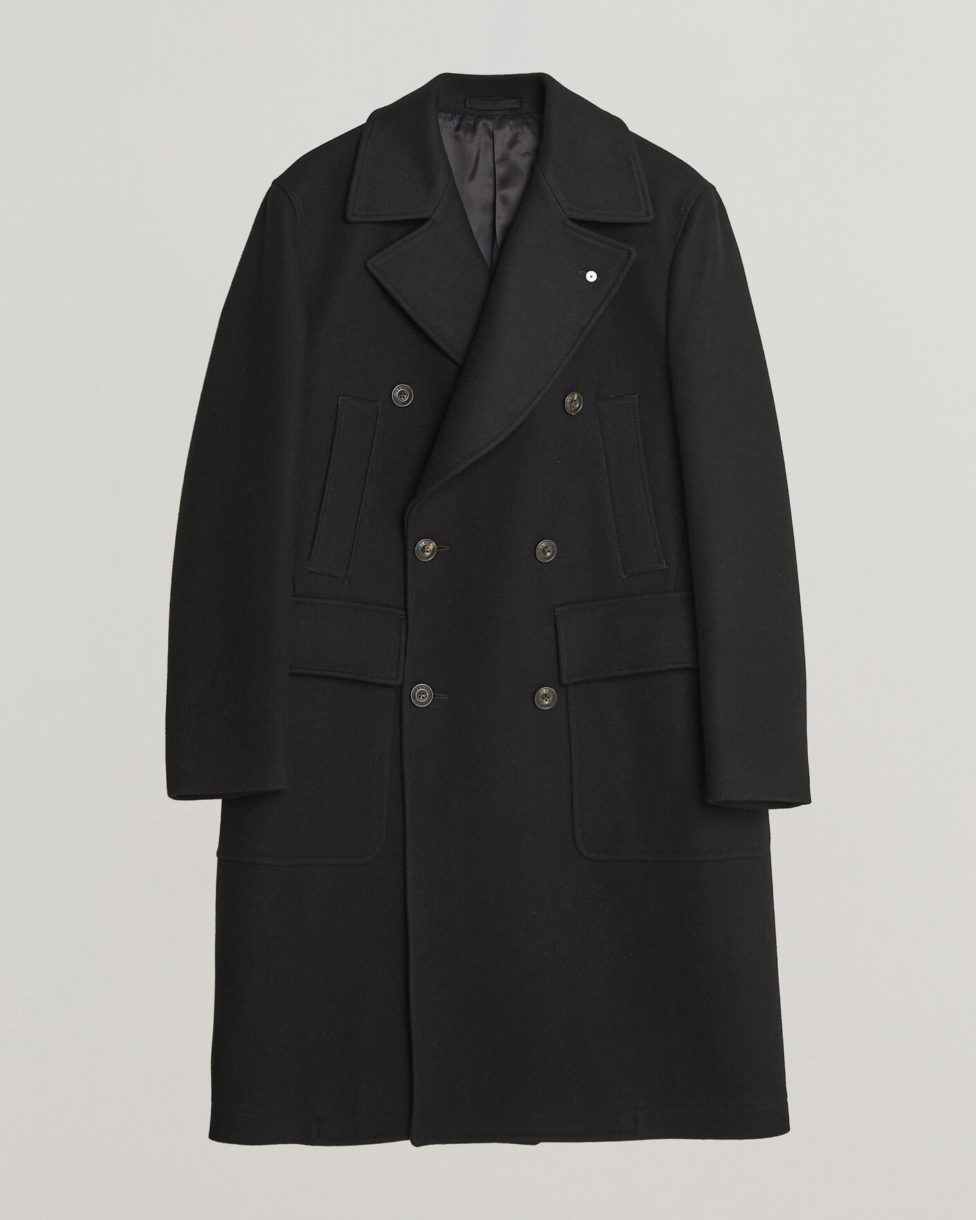 Herre | Jakker | L.B.M. 1911 | Double Breasted Wool/Cashmere Coat Black