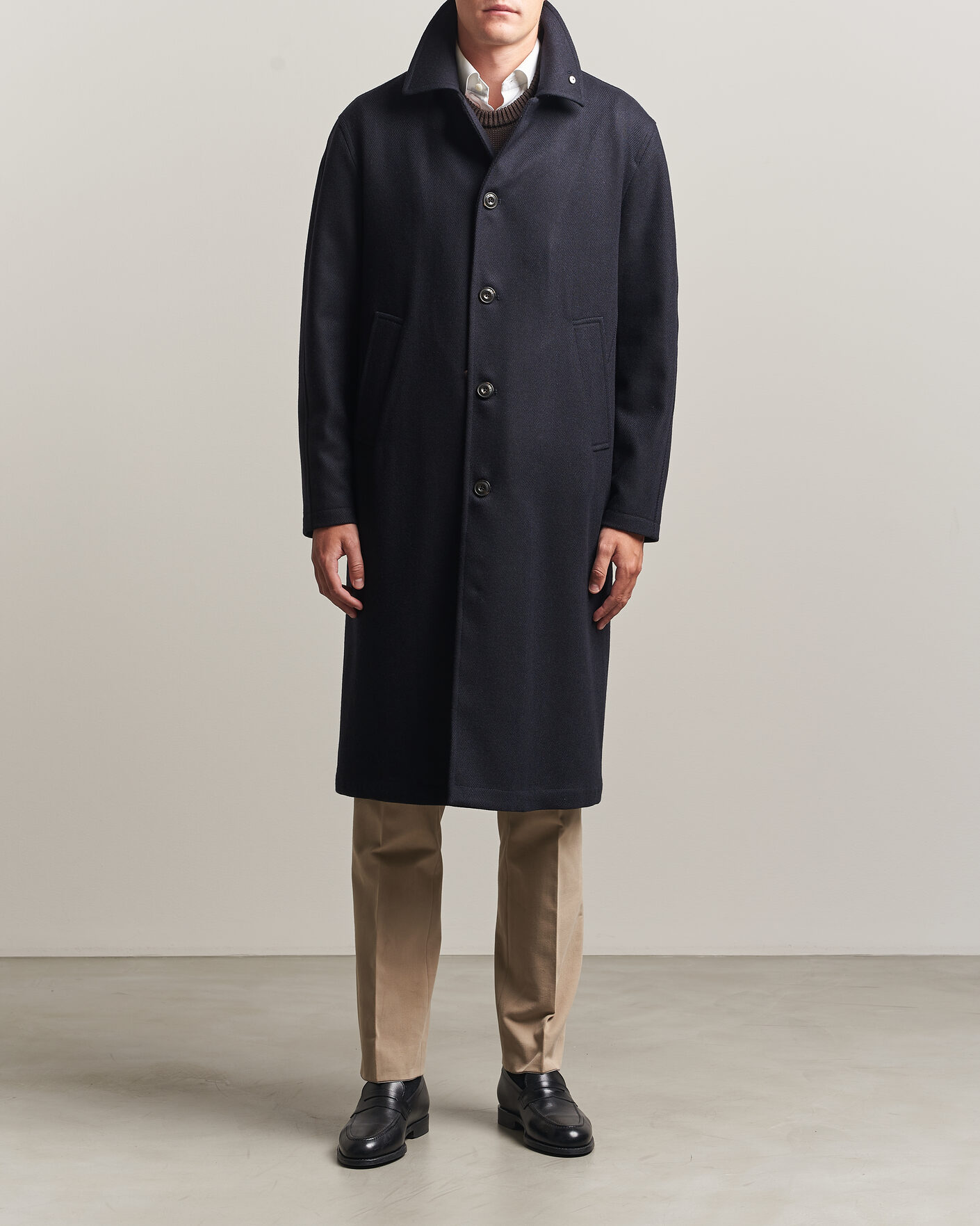 Herre | Jakker | L.B.M. 1911 | Wool/Cashmere Raglan Coat Navy