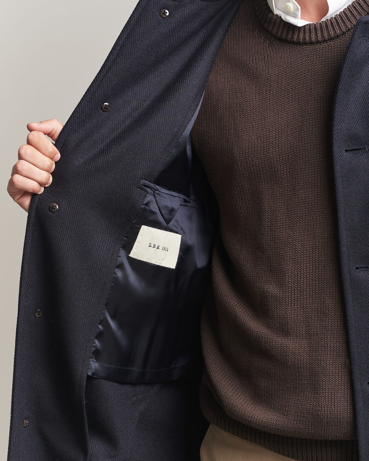 Herre | Jakker | L.B.M. 1911 | Wool/Cashmere Raglan Coat Navy