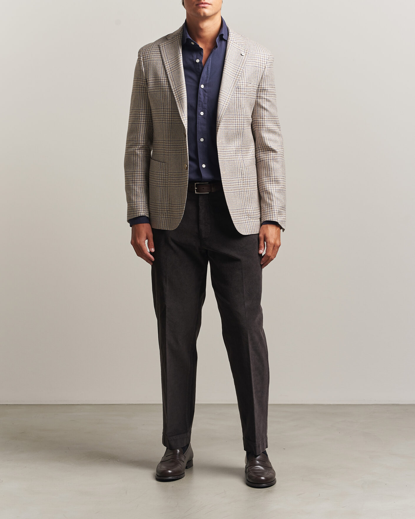 Herre | Dressjakker | L.B.M. 1911 | Jack Regular Check Wool/Cashmere/Silk Blazer Brown