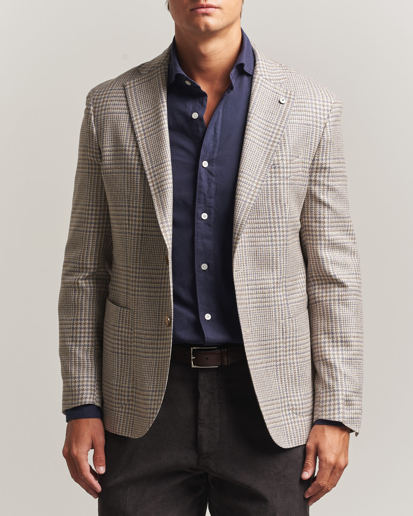 Herre | Dressjakker | L.B.M. 1911 | Jack Regular Check Wool/Cashmere/Silk Blazer Brown