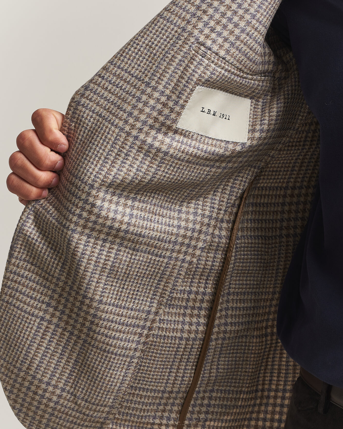 Herre | Dressjakker | L.B.M. 1911 | Jack Regular Check Wool/Cashmere/Silk Blazer Brown