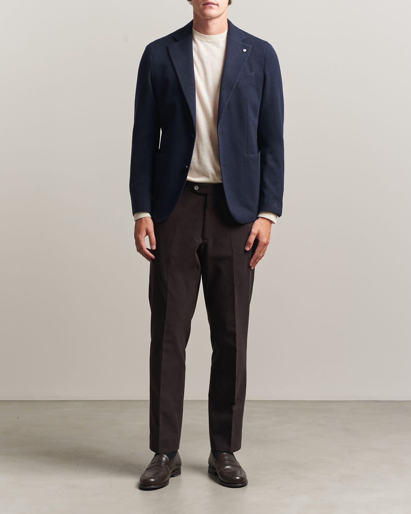 Herre | Dressjakker | L.B.M. 1911 | Jack Knitted Cashmere Mix Blazer Navy