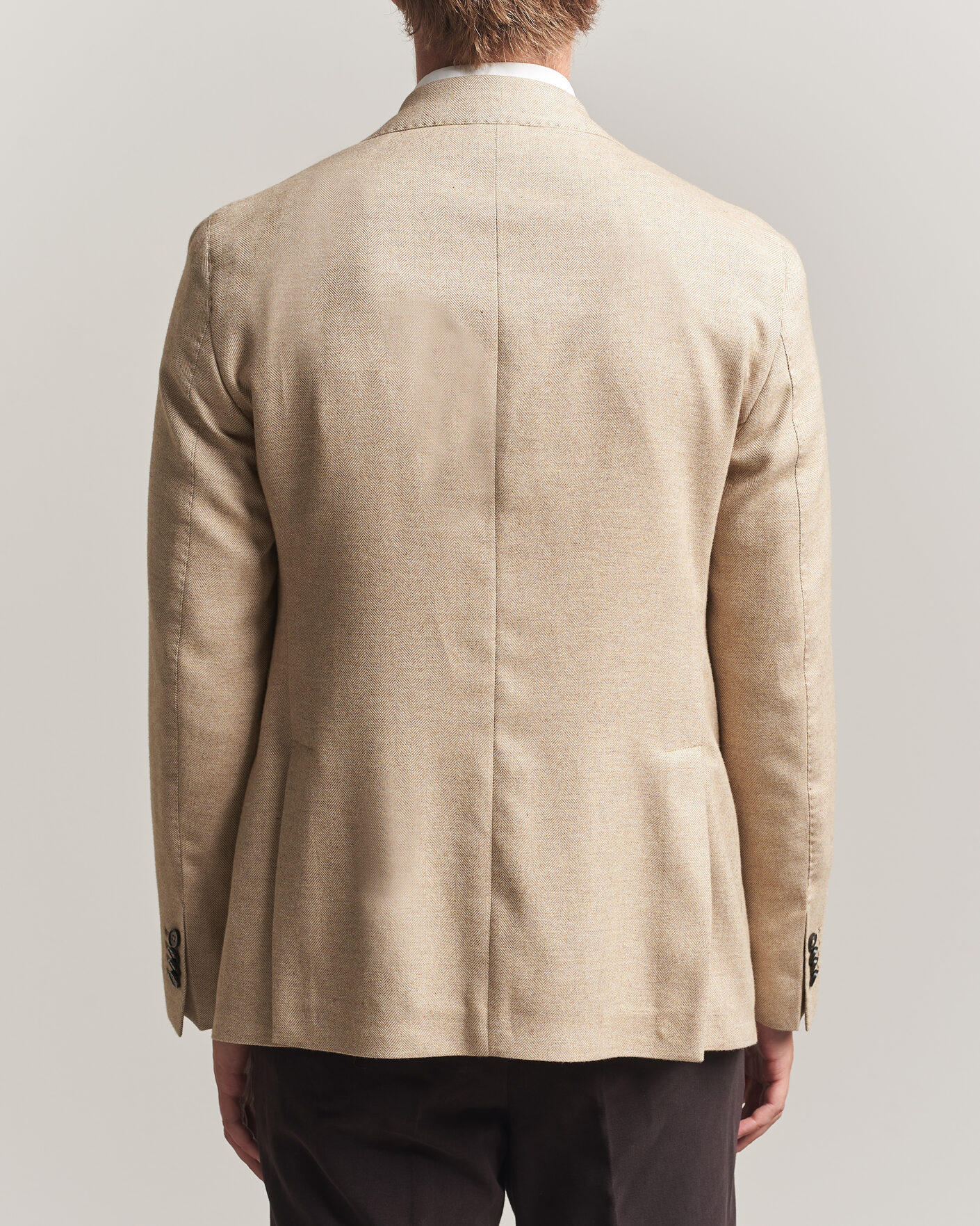 Herre | Dressjakker | L.B.M. 1911 | Jack Cotton Herringbone Blazer Beige