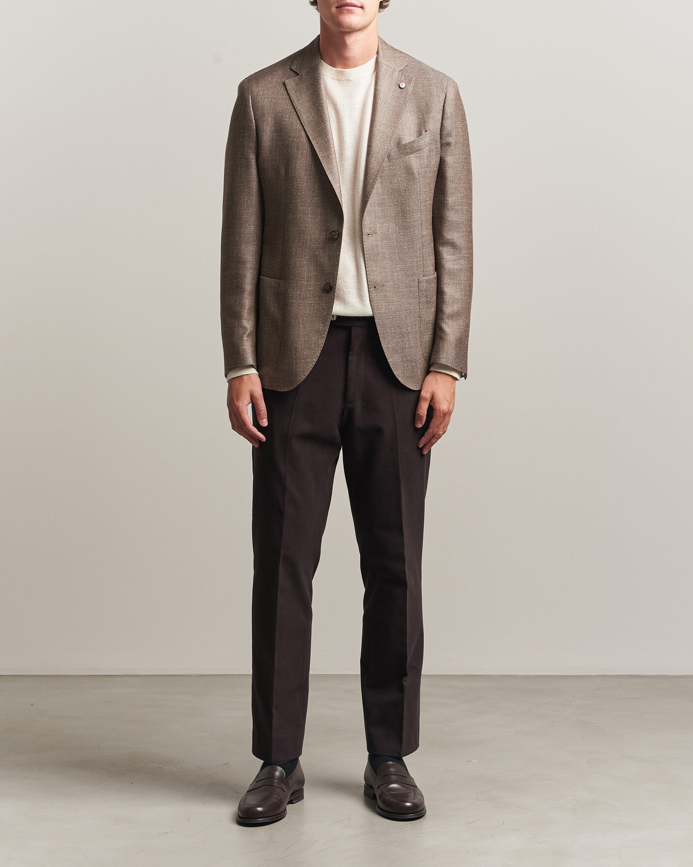 Herre | Dressjakker | L.B.M. 1911 | Jack Wool/Silk Hopsack Blazer Brown