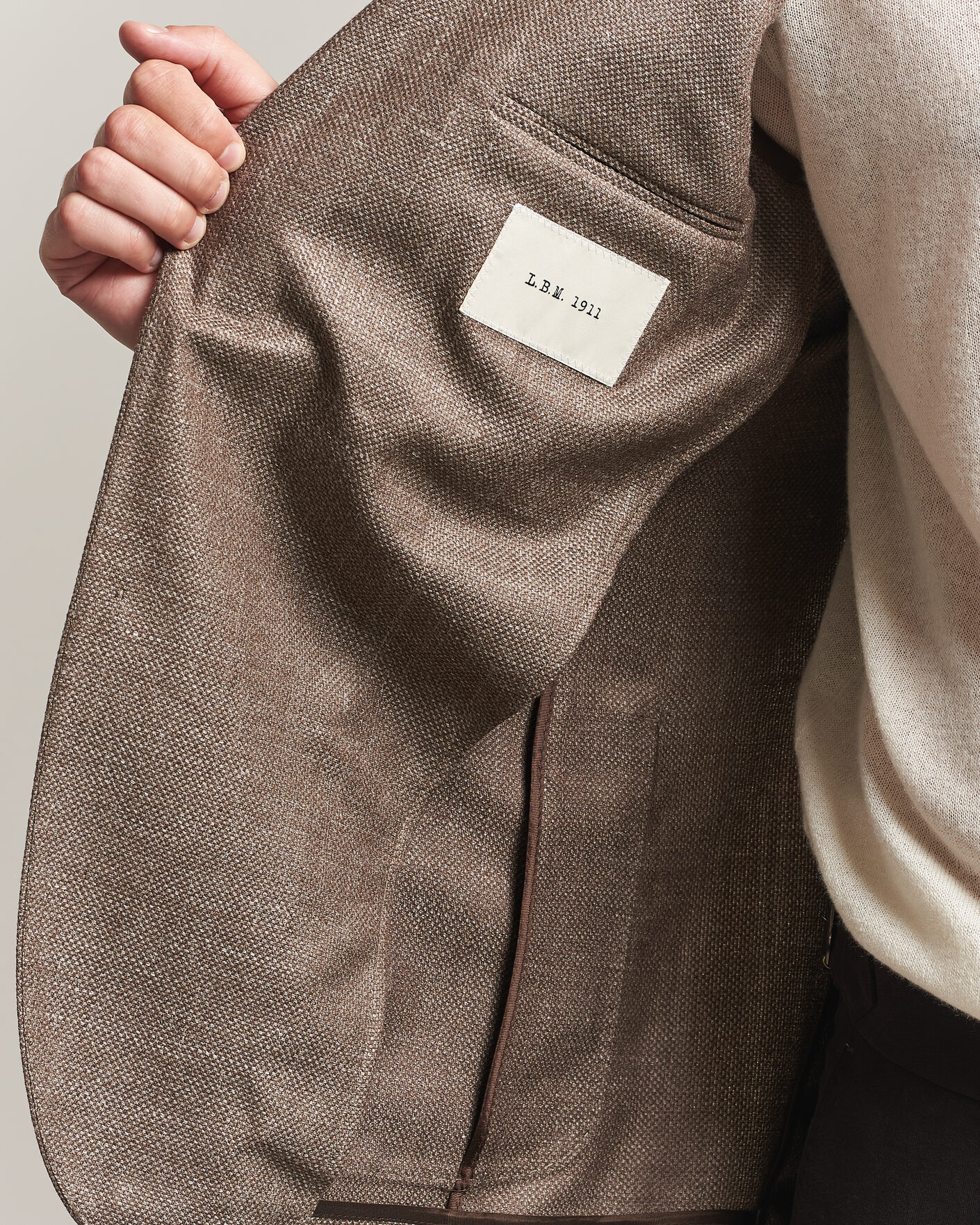 Herre | Dressjakker | L.B.M. 1911 | Jack Wool/Silk Hopsack Blazer Brown