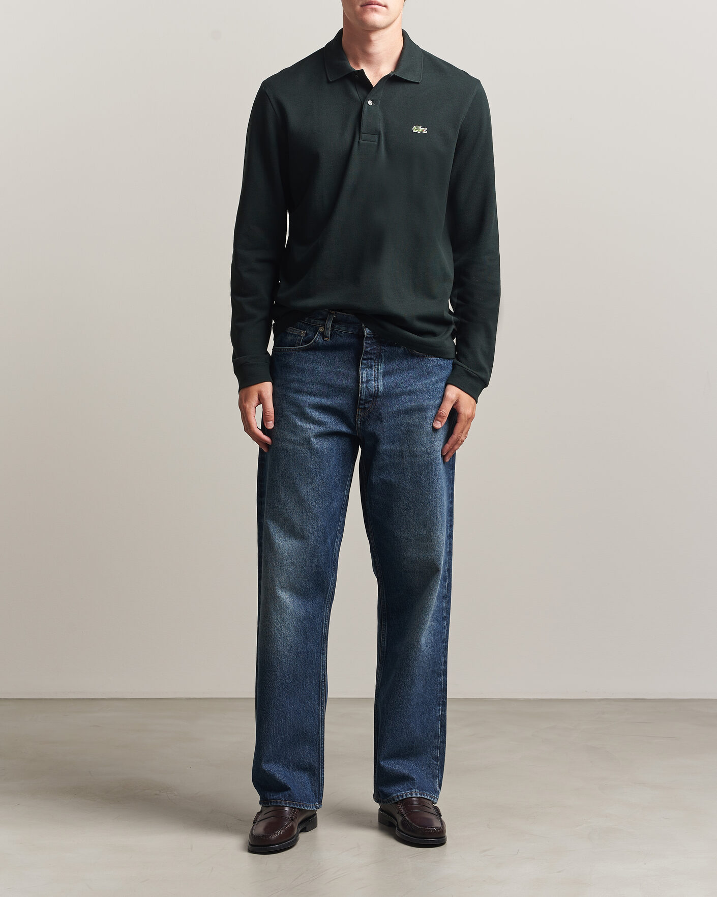 Herre | Pikéer | Lacoste | Original Long Sleeve Polo Piké Dark Varech