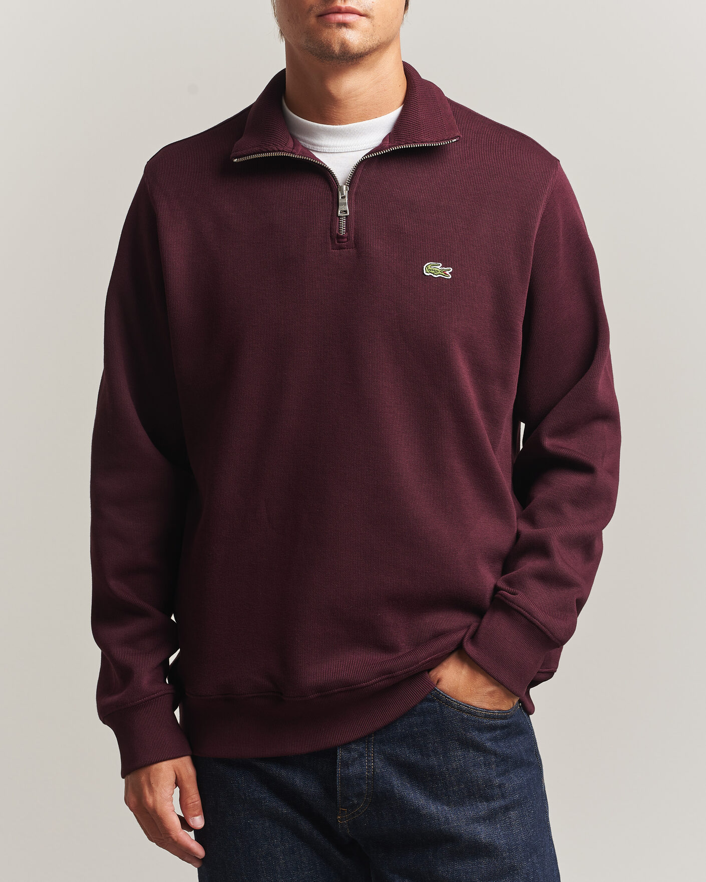 Herre | Gensere | Lacoste | Rib Interlock Half Zip Oxalis
