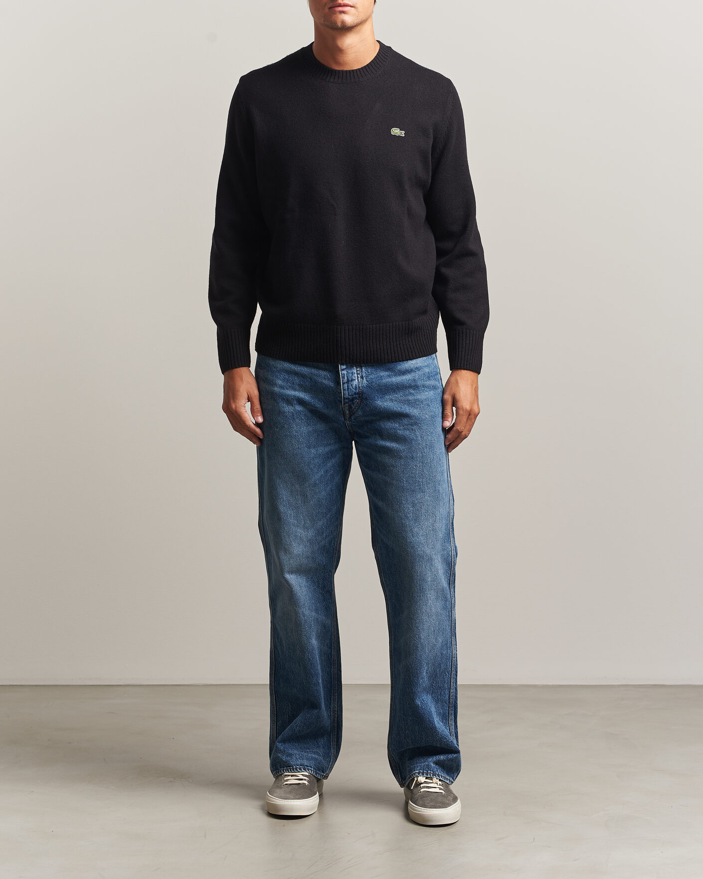 Herre | Gensere | Lacoste | Carded Wool Crew Neck Black