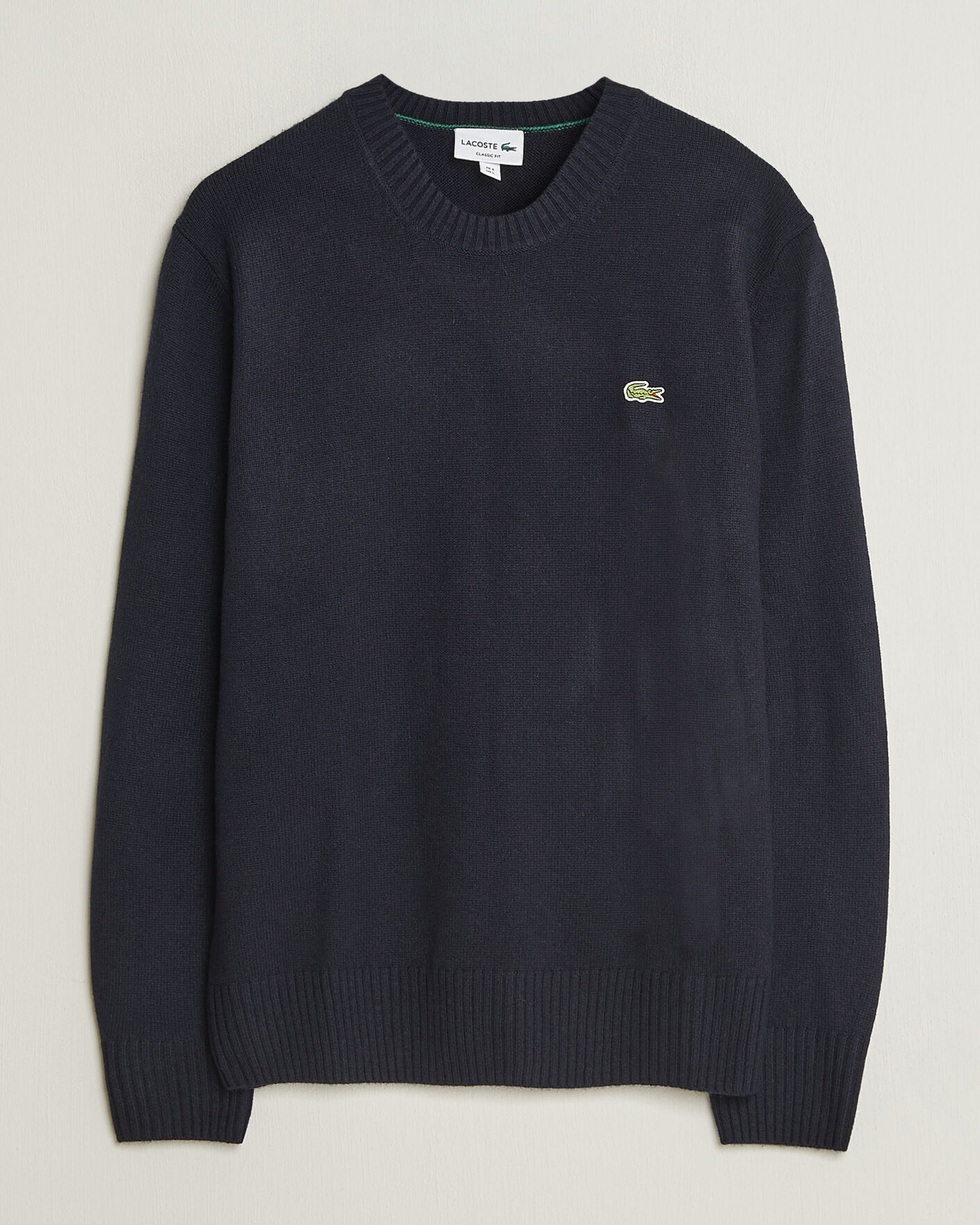 Herre | Gensere | Lacoste | Carded Wool Crew Neck Navy Blue