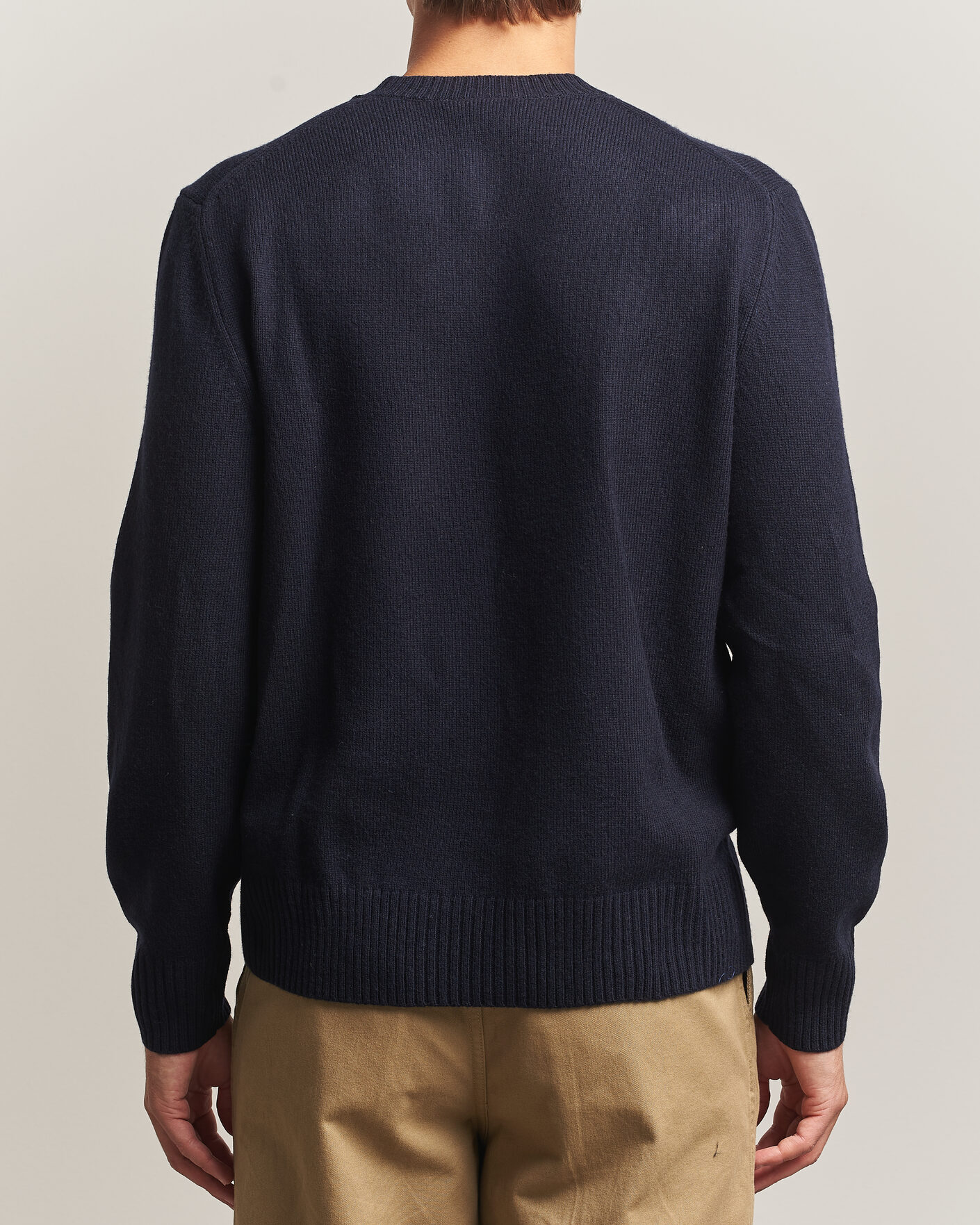 Herre | Gensere | Lacoste | Carded Wool Crew Neck Navy Blue