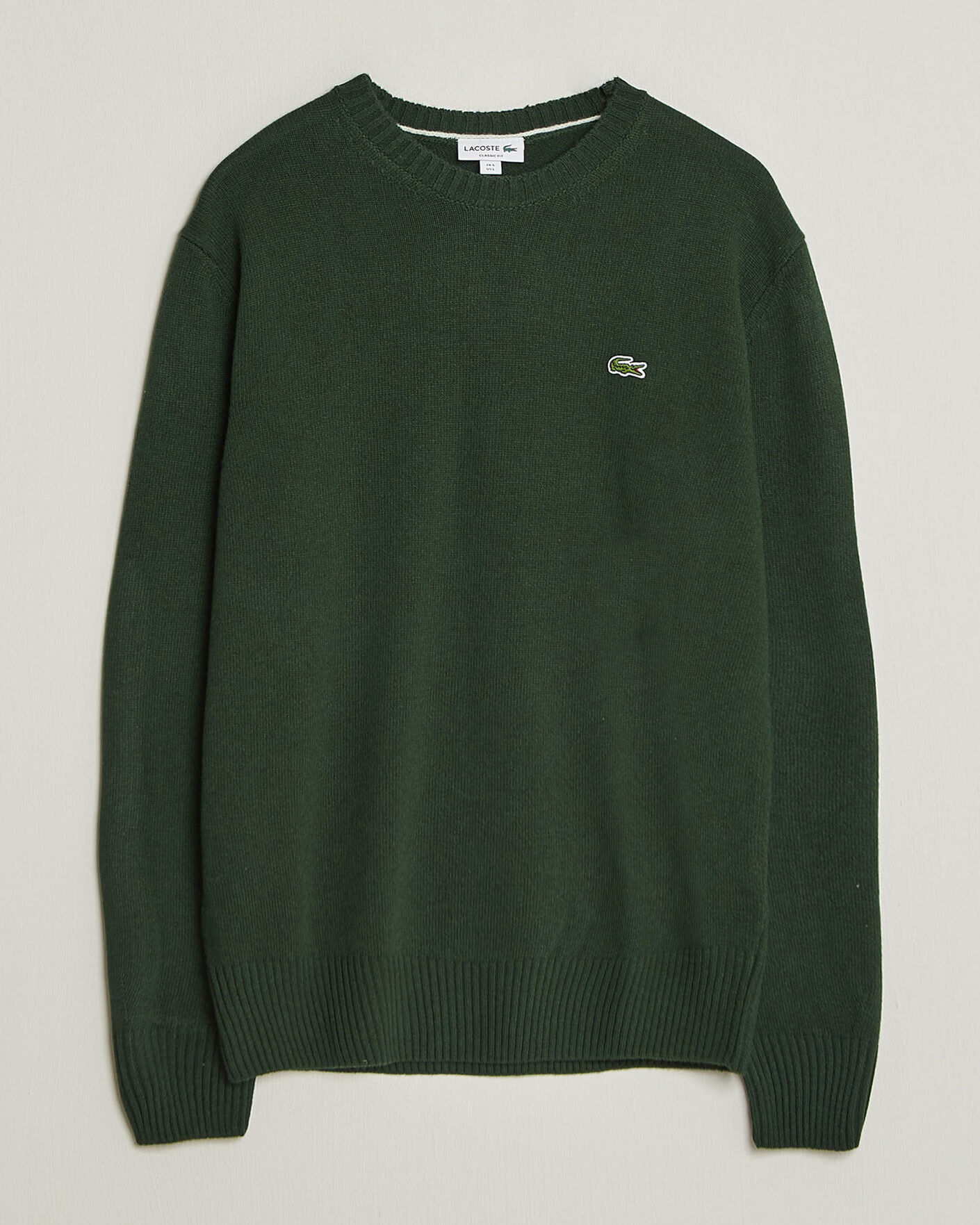 Herre | Gensere | Lacoste | Carded Wool Crew Neck Sinople