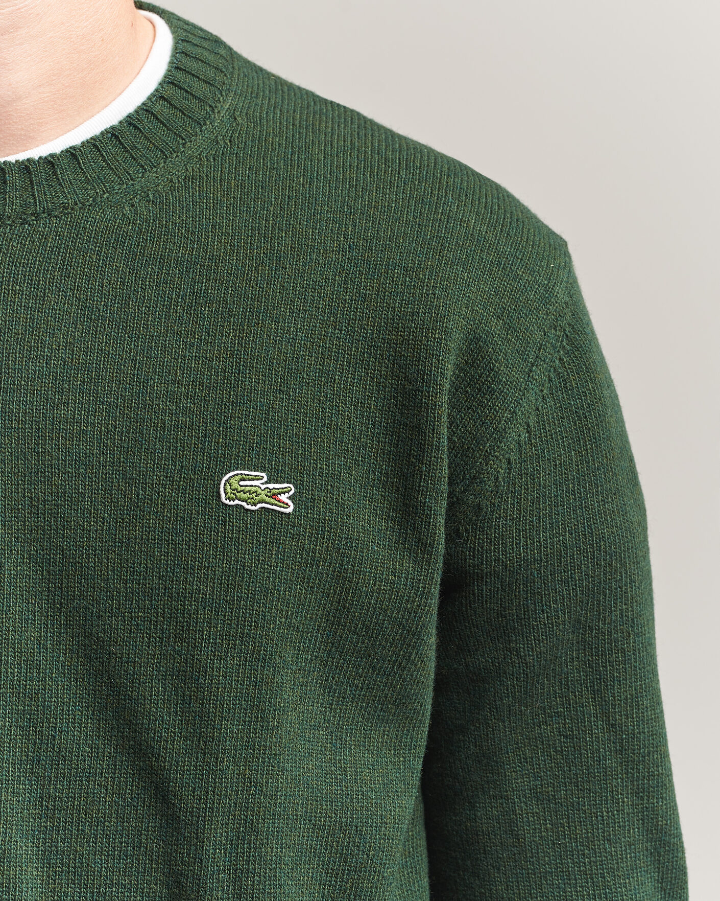 Herre | Gensere | Lacoste | Carded Wool Crew Neck Sinople