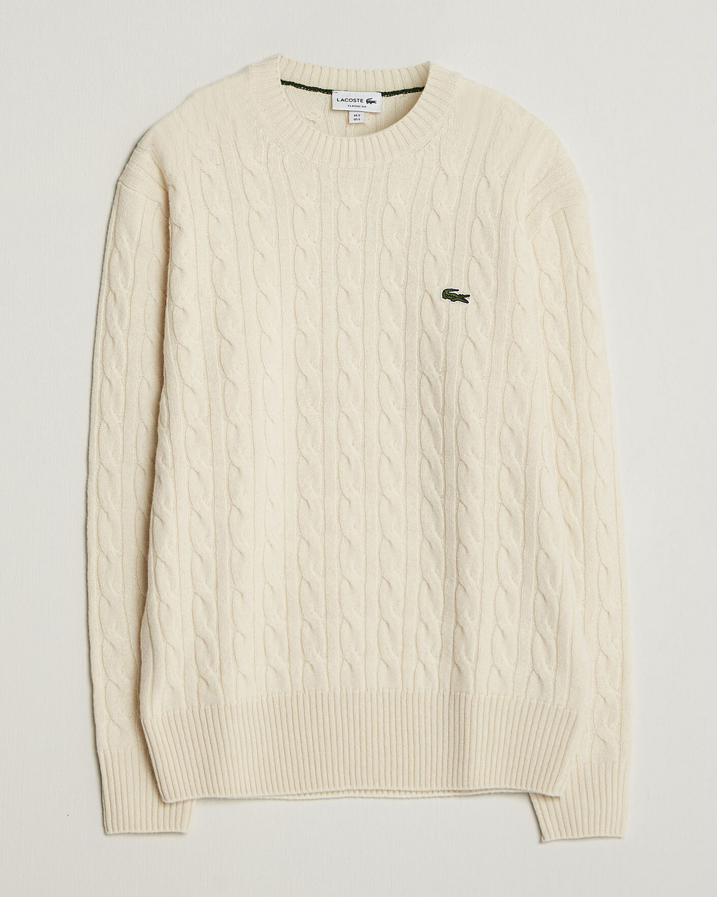 Herre | Gensere | Lacoste | Carded Wool Cable Crew Neck Lapland