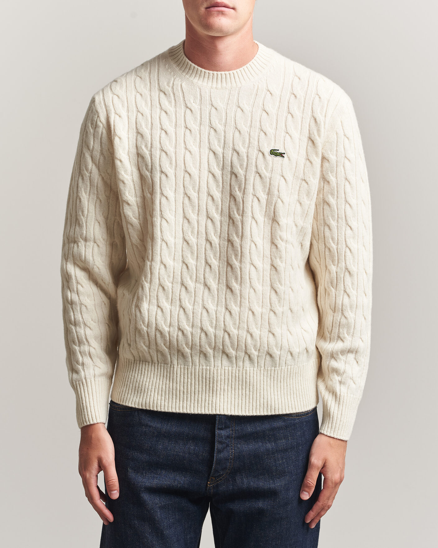 Herre | Gensere | Lacoste | Carded Wool Cable Crew Neck Lapland