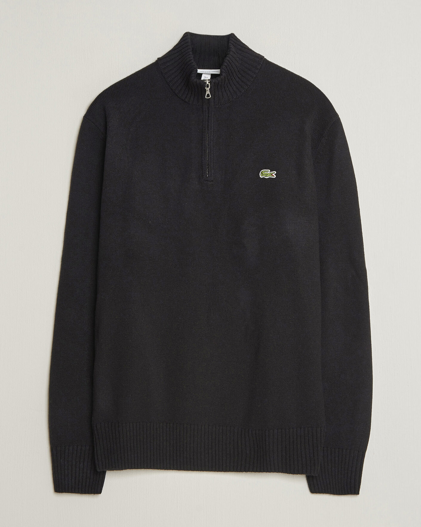Herre | Gensere | Lacoste | Carded Wool Half Zip Black