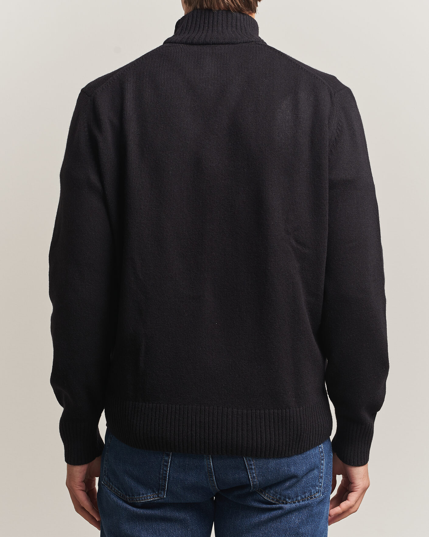 Herre | Gensere | Lacoste | Carded Wool Half Zip Black