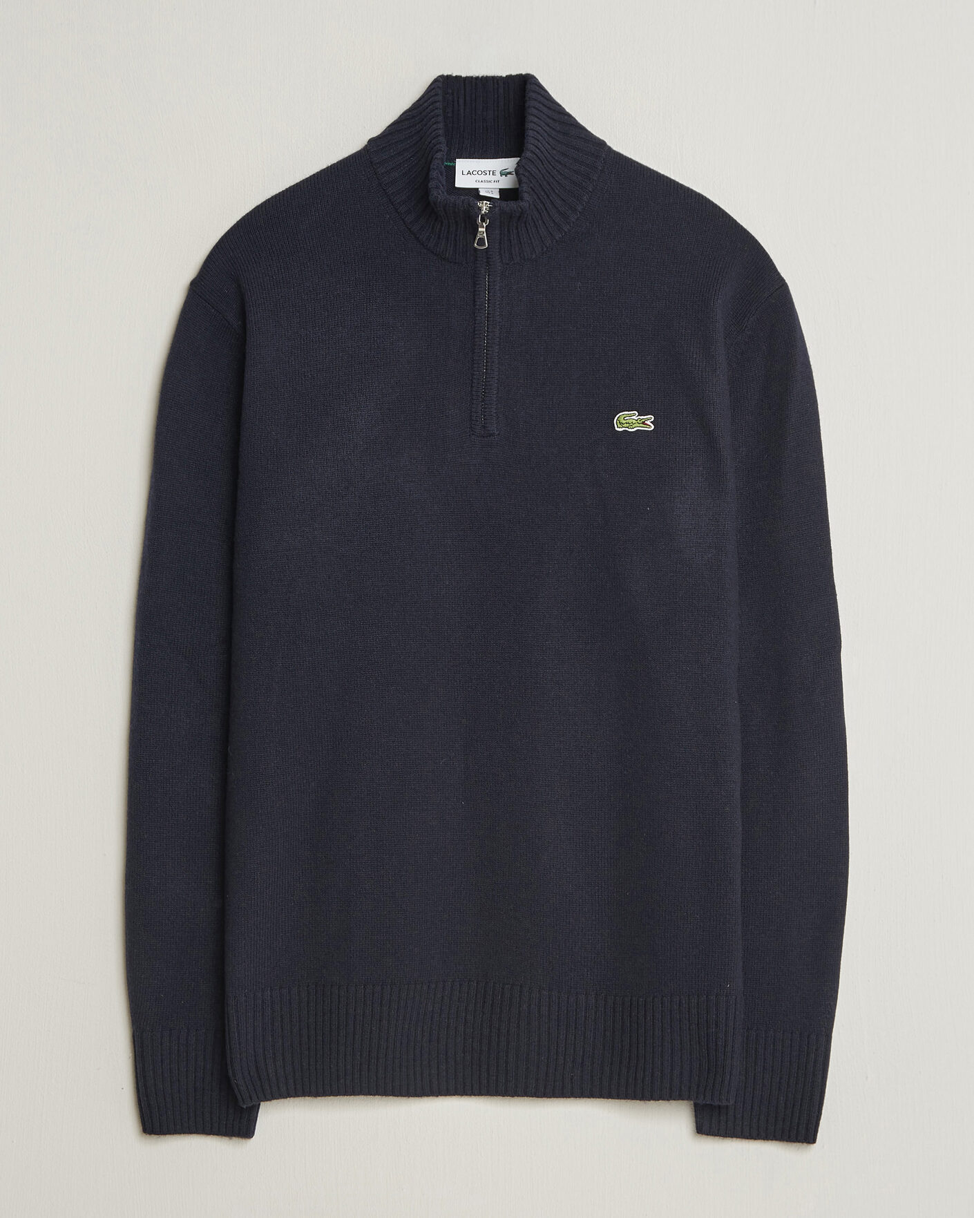 Herre | Gensere | Lacoste | Carded Wool Half Zip Navy Blue