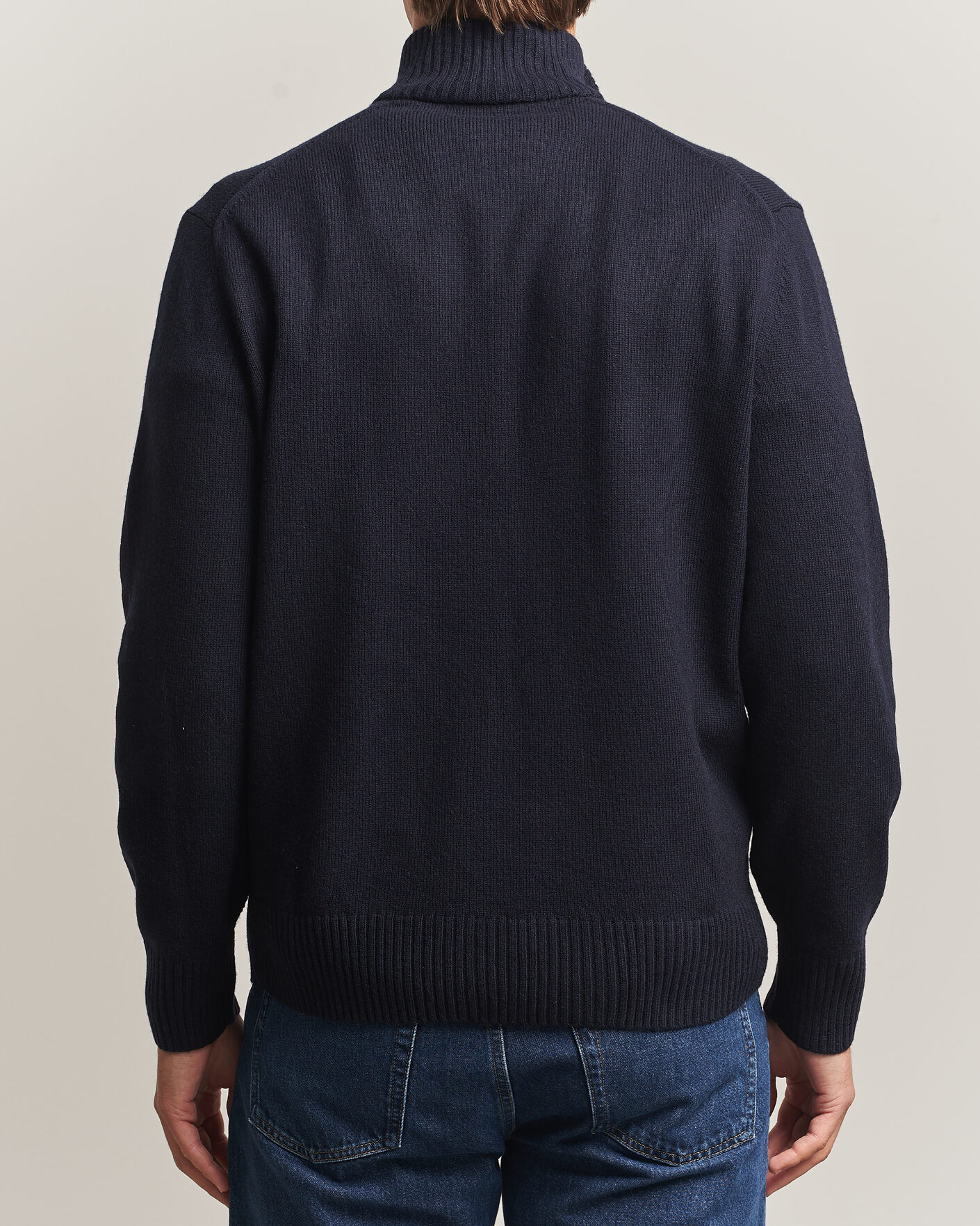 Herre | Gensere | Lacoste | Carded Wool Half Zip Navy Blue