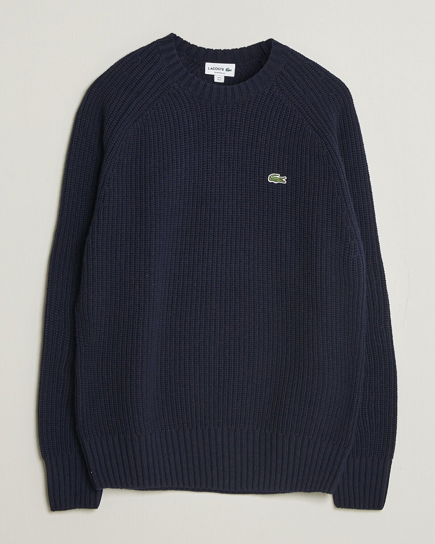 Herre | Gensere | Lacoste | Heavy Wool Knitted Sweater Navy Blue