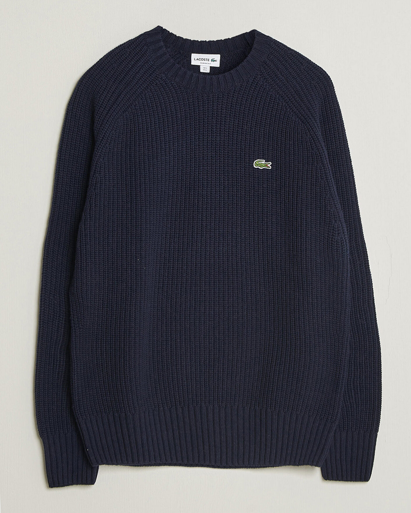 Herre | Gensere | Lacoste | Heavy Wool Knitted Sweater Navy Blue