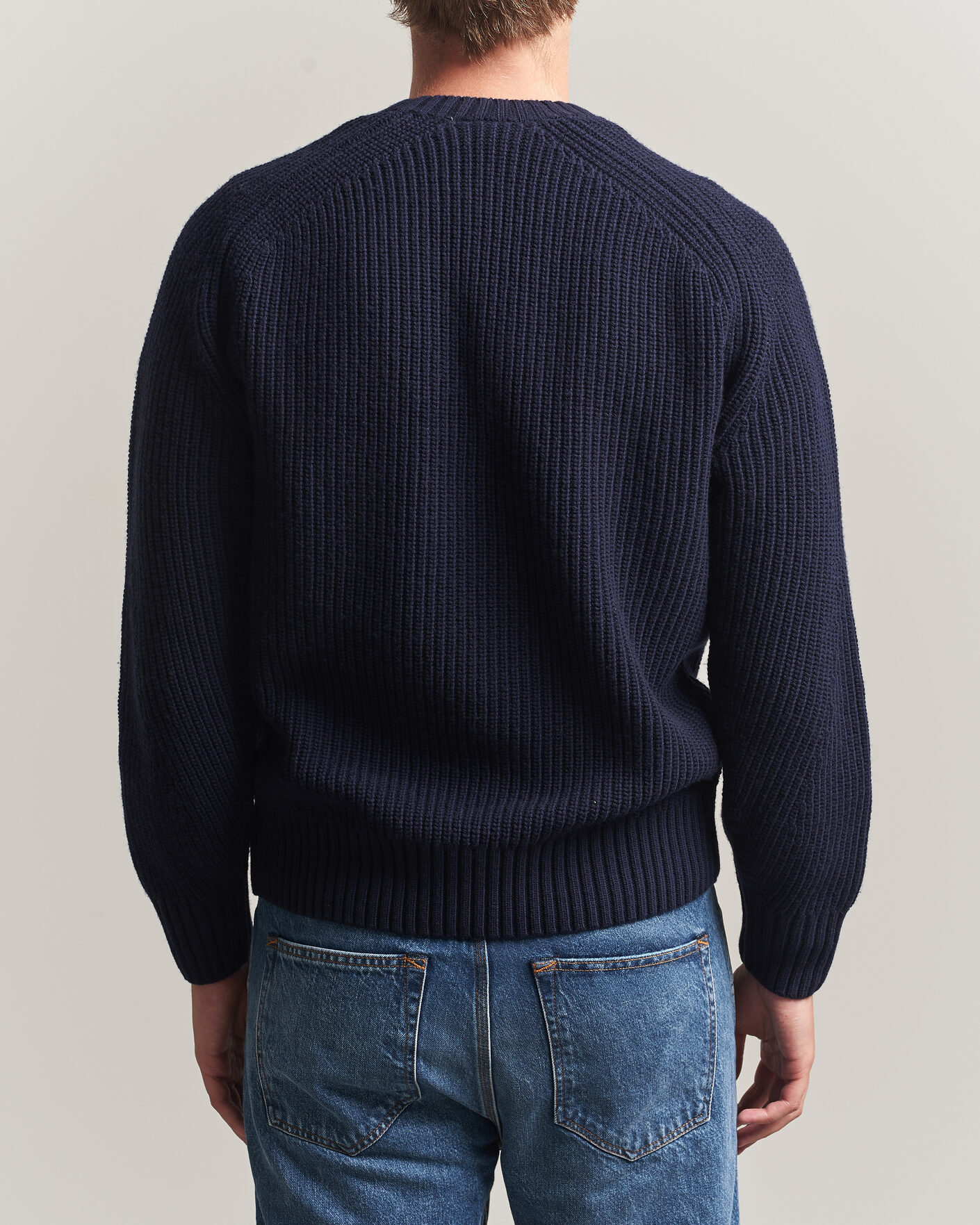 Herre | Gensere | Lacoste | Heavy Wool Knitted Sweater Navy Blue