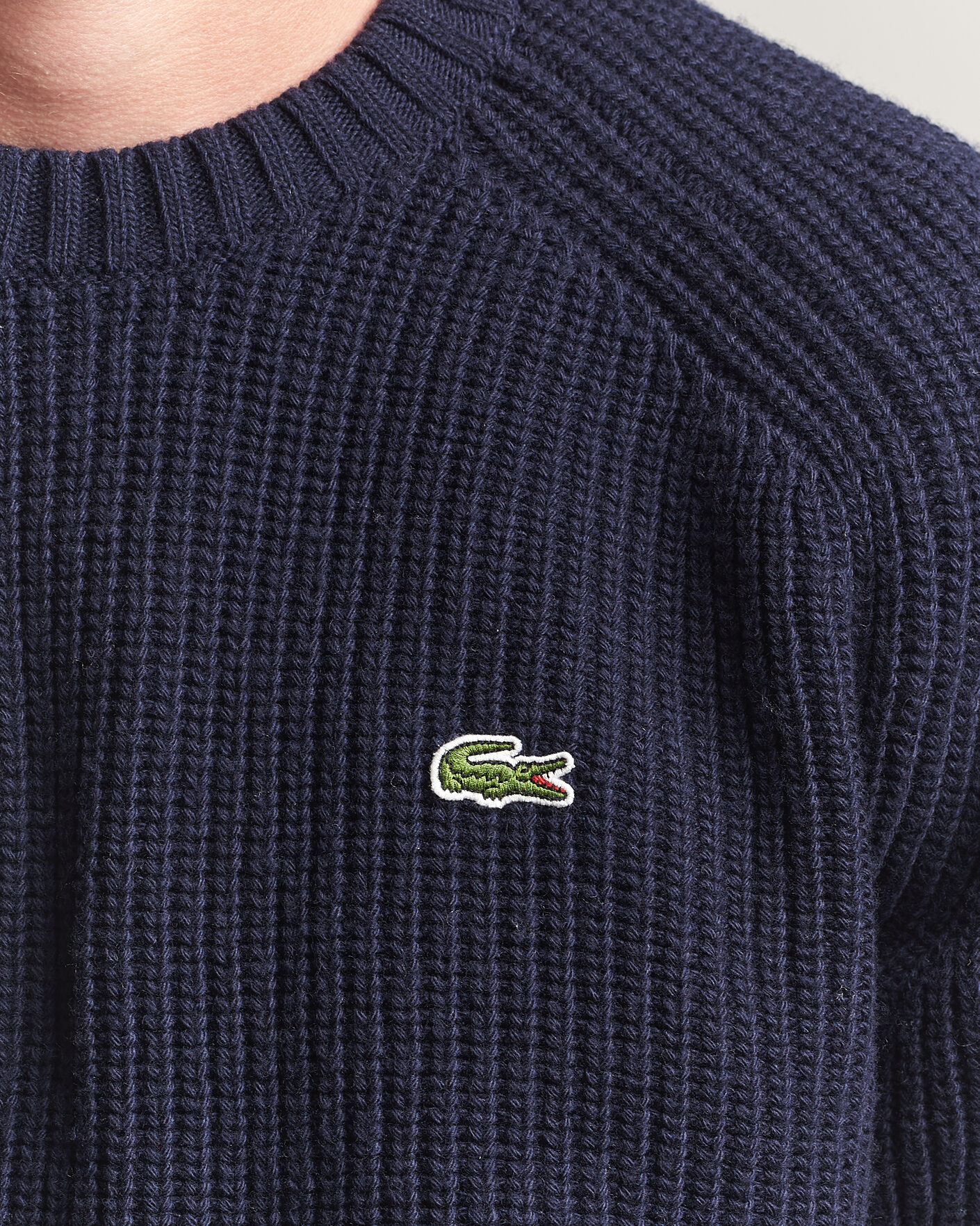 Herre | Gensere | Lacoste | Heavy Wool Knitted Sweater Navy Blue