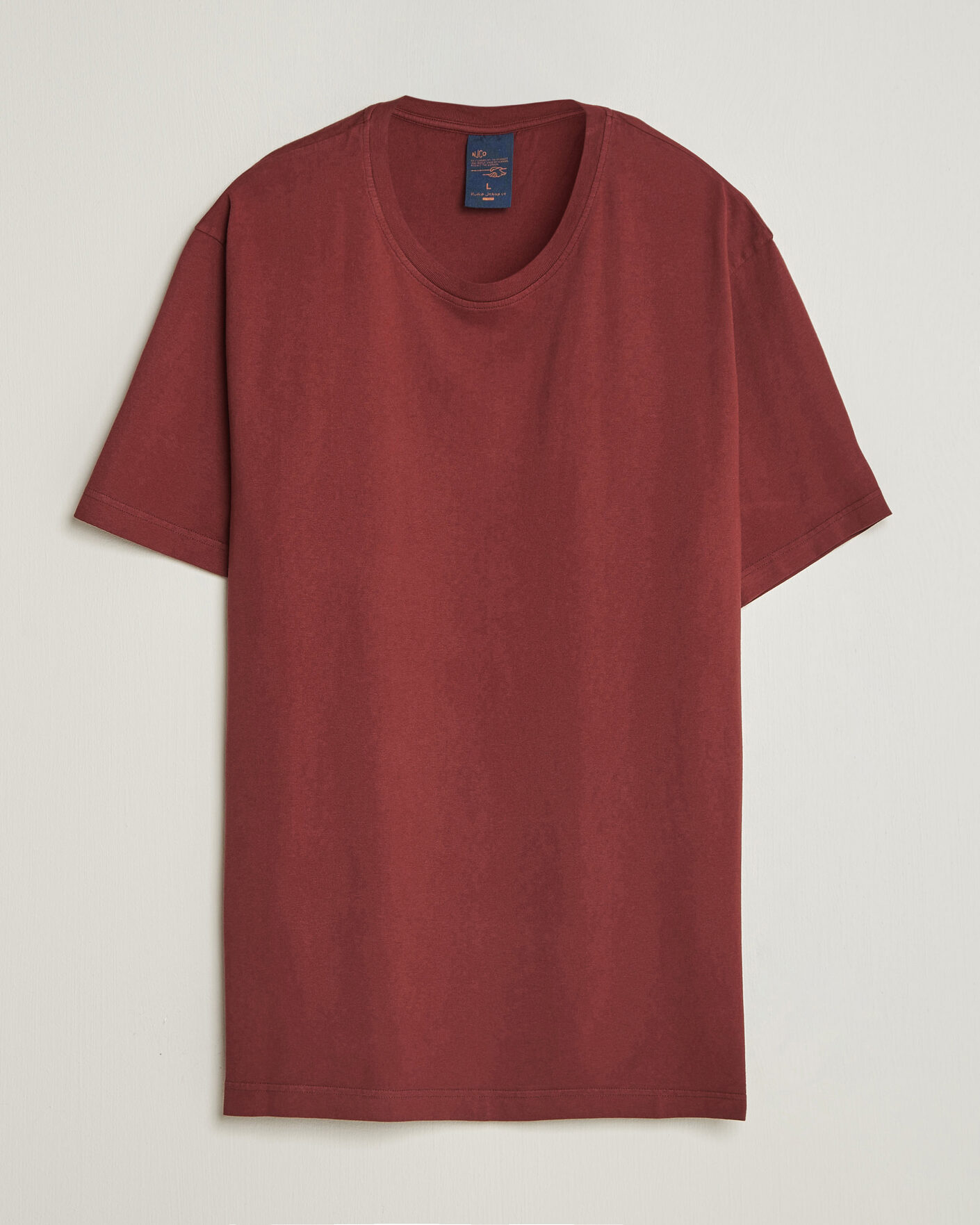 Herre | T-Shirts | Nudie Jeans | Uno Everyday Crew Neck T-Shirt Burgundy