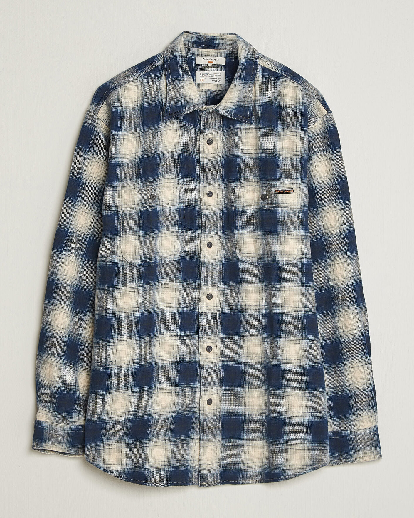 Herre | Skjorter | Nudie Jeans | Julian Worker Checked Shirt Blue