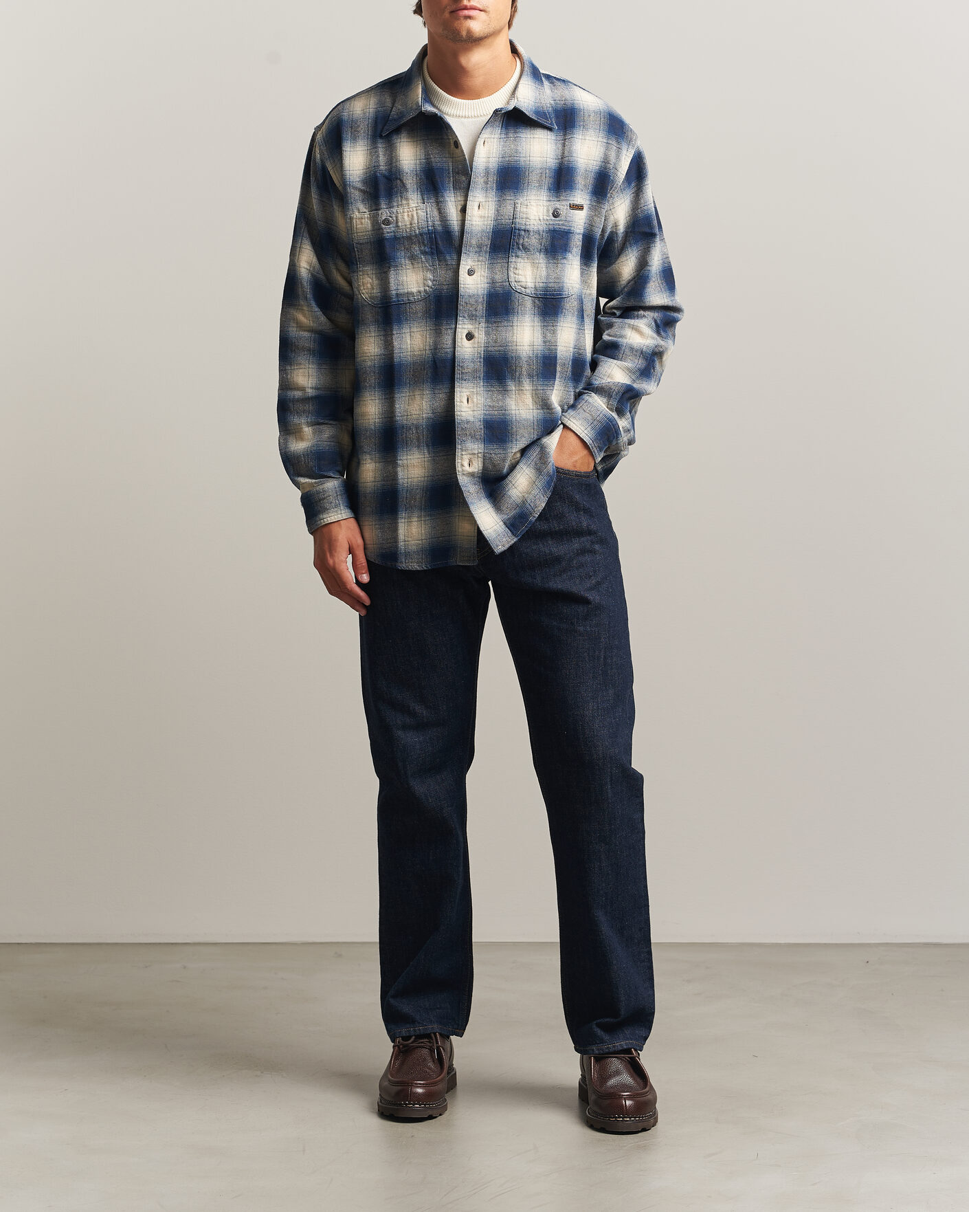 Herre | Skjorter | Nudie Jeans | Julian Worker Checked Shirt Blue