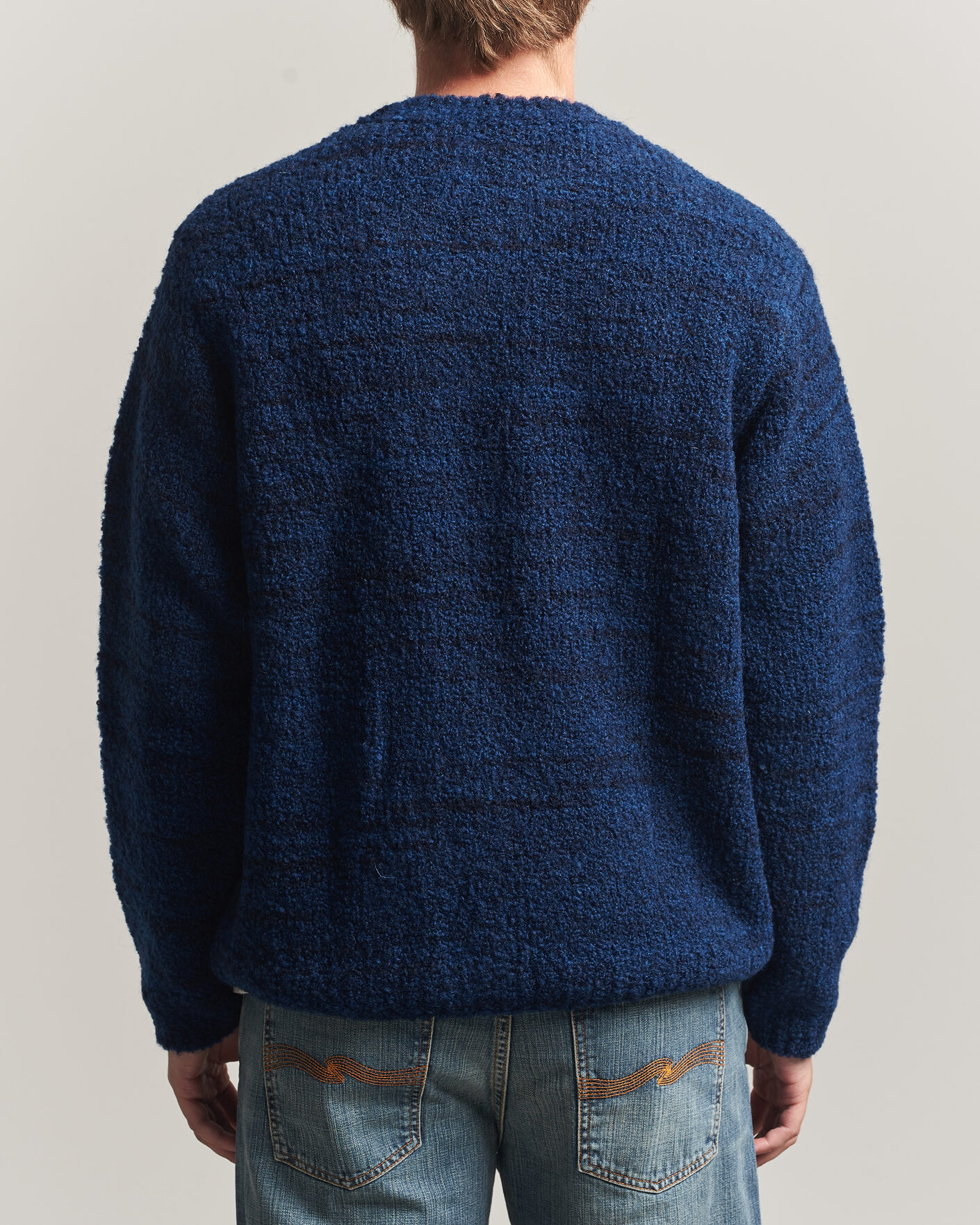 Herre | Gensere | Nudie Jeans | Gurra Bouclé Knitted Sweater Blue Multi