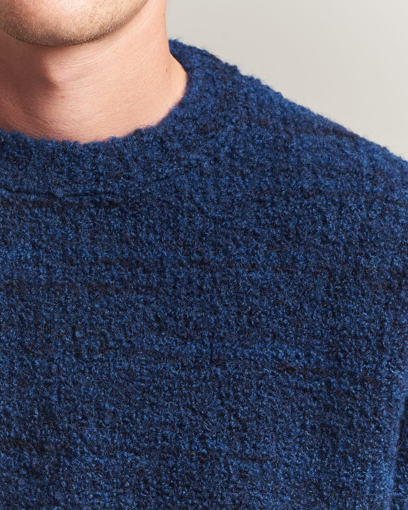 Herre | Gensere | Nudie Jeans | Gurra Bouclé Knitted Sweater Blue Multi