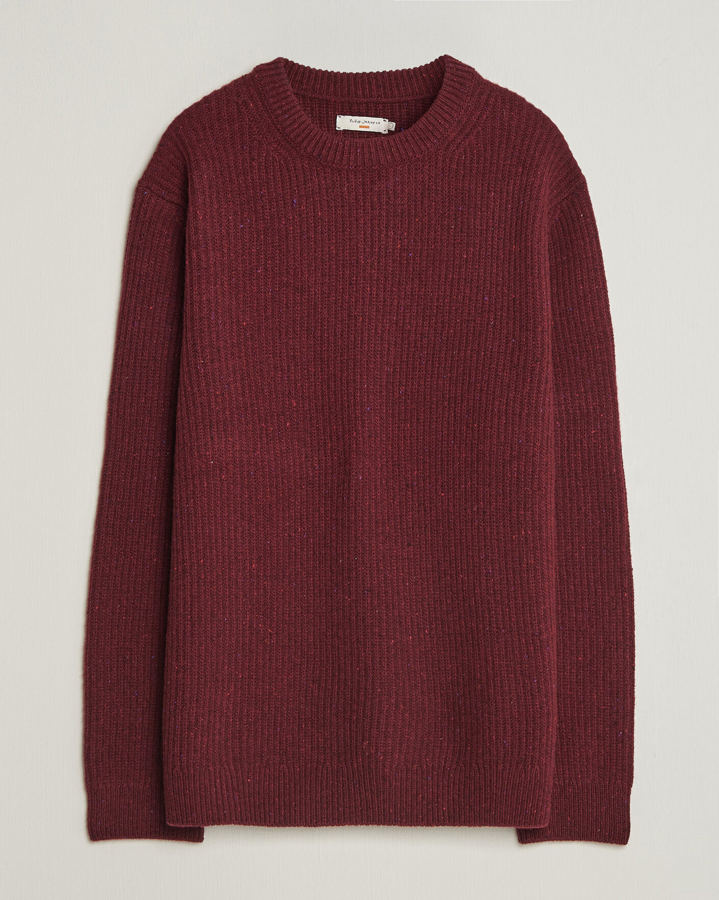 Herre | Gensere | Nudie Jeans | August Wool Rib Knitted Sweater Burgundy