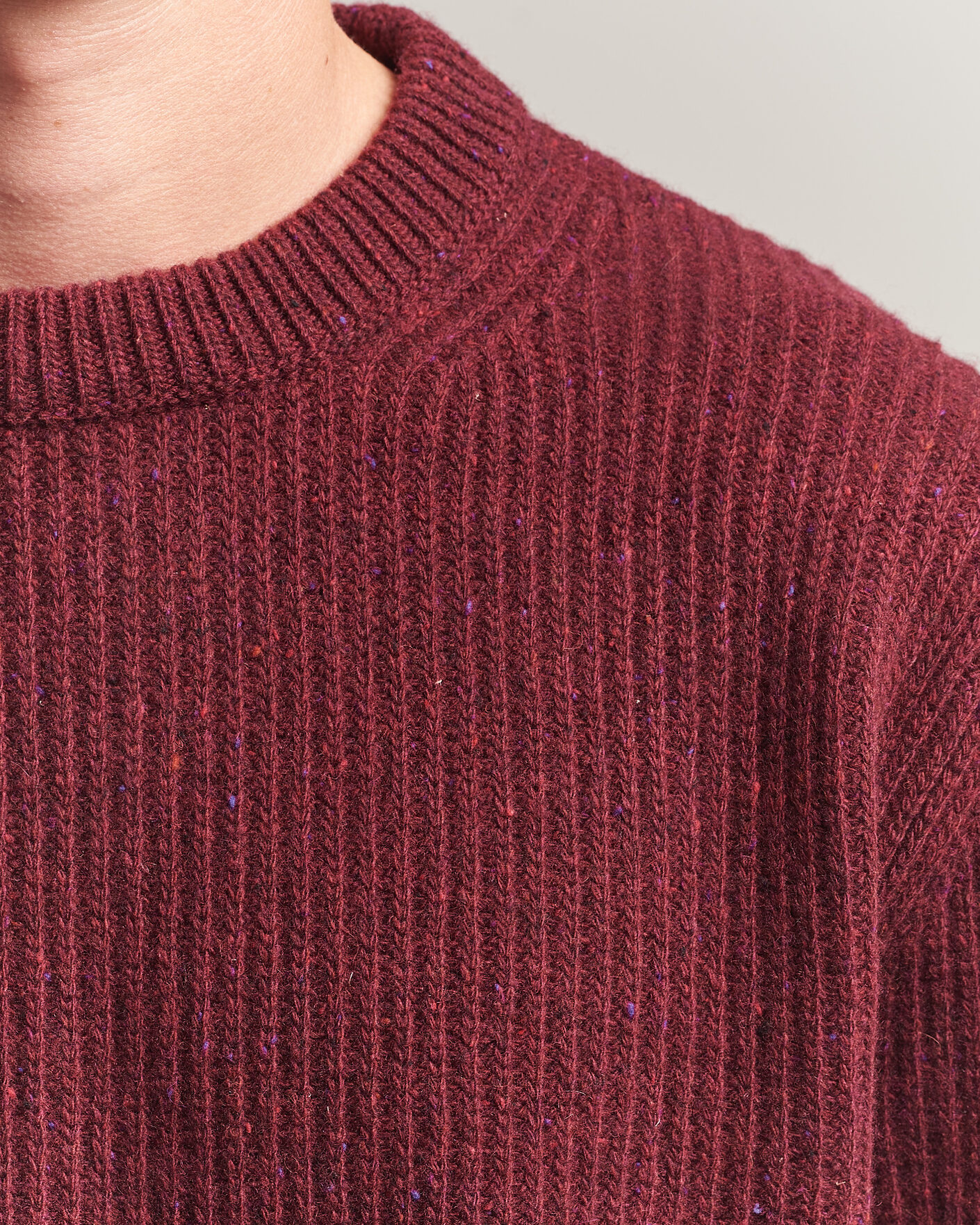 Herre | Gensere | Nudie Jeans | August Wool Rib Knitted Sweater Burgundy