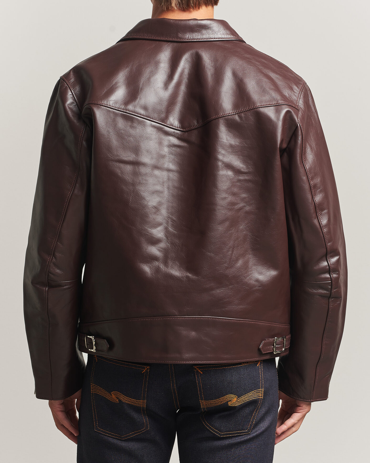 Herre | Jakker | Nudie Jeans | Eddy Rider Leather Jacket Burgundy Brown