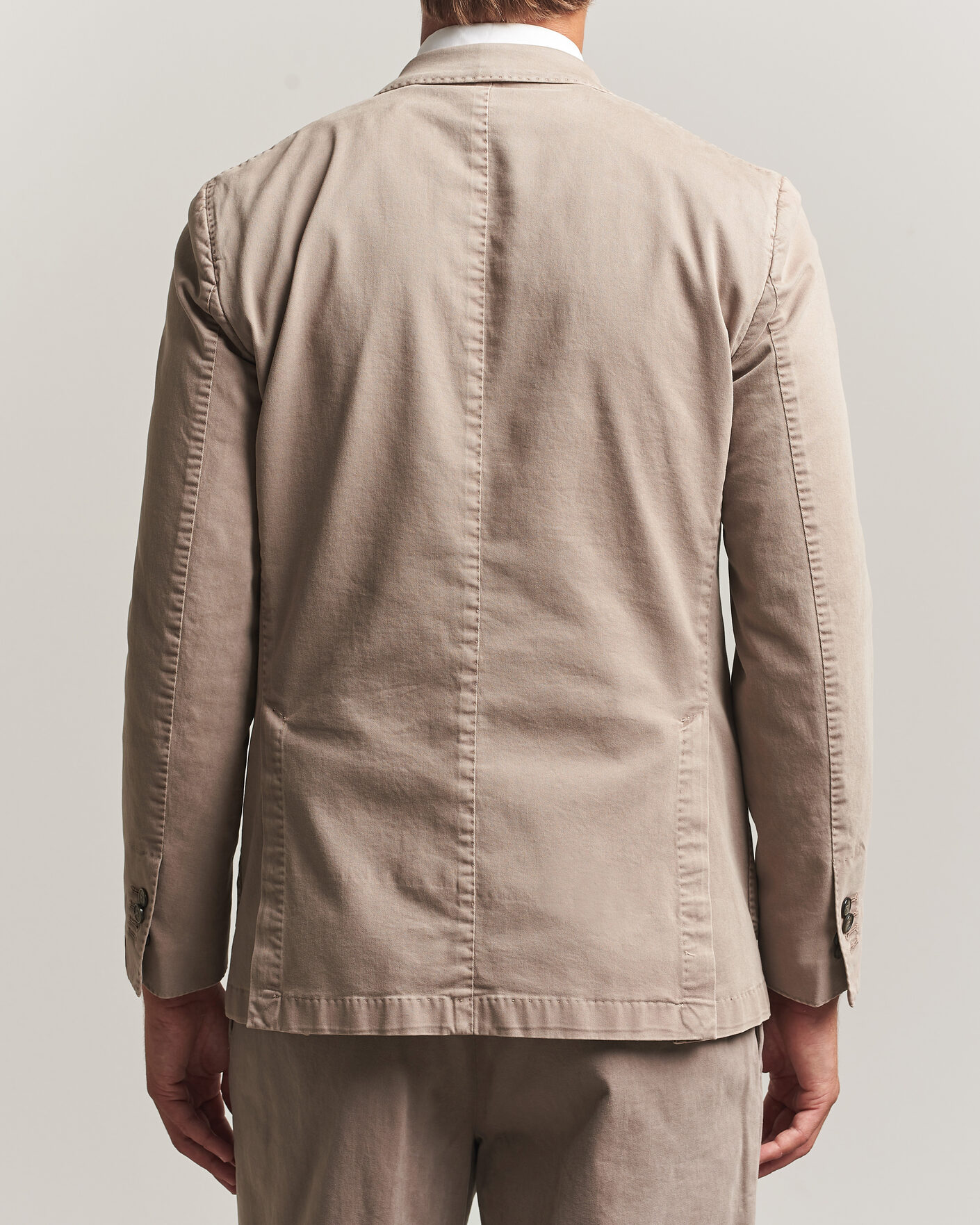 Herre | Dressjakker | Santaniello | Washed Cotton Patch Pocket Blazer Taupe