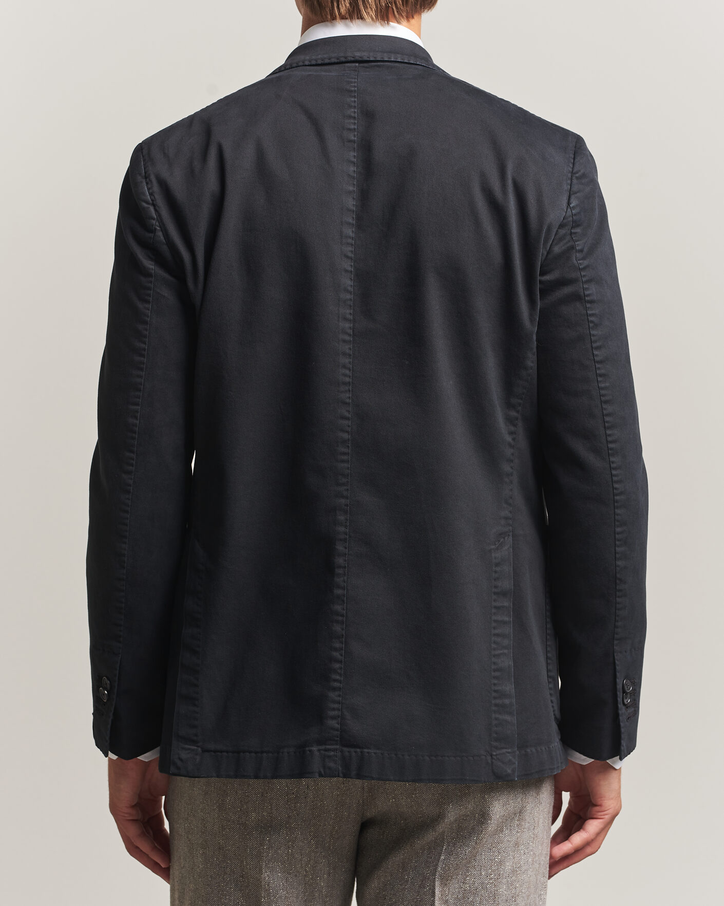 Herre | Dressjakker | Santaniello | Washed Cotton Patch Pocket Blazer Black