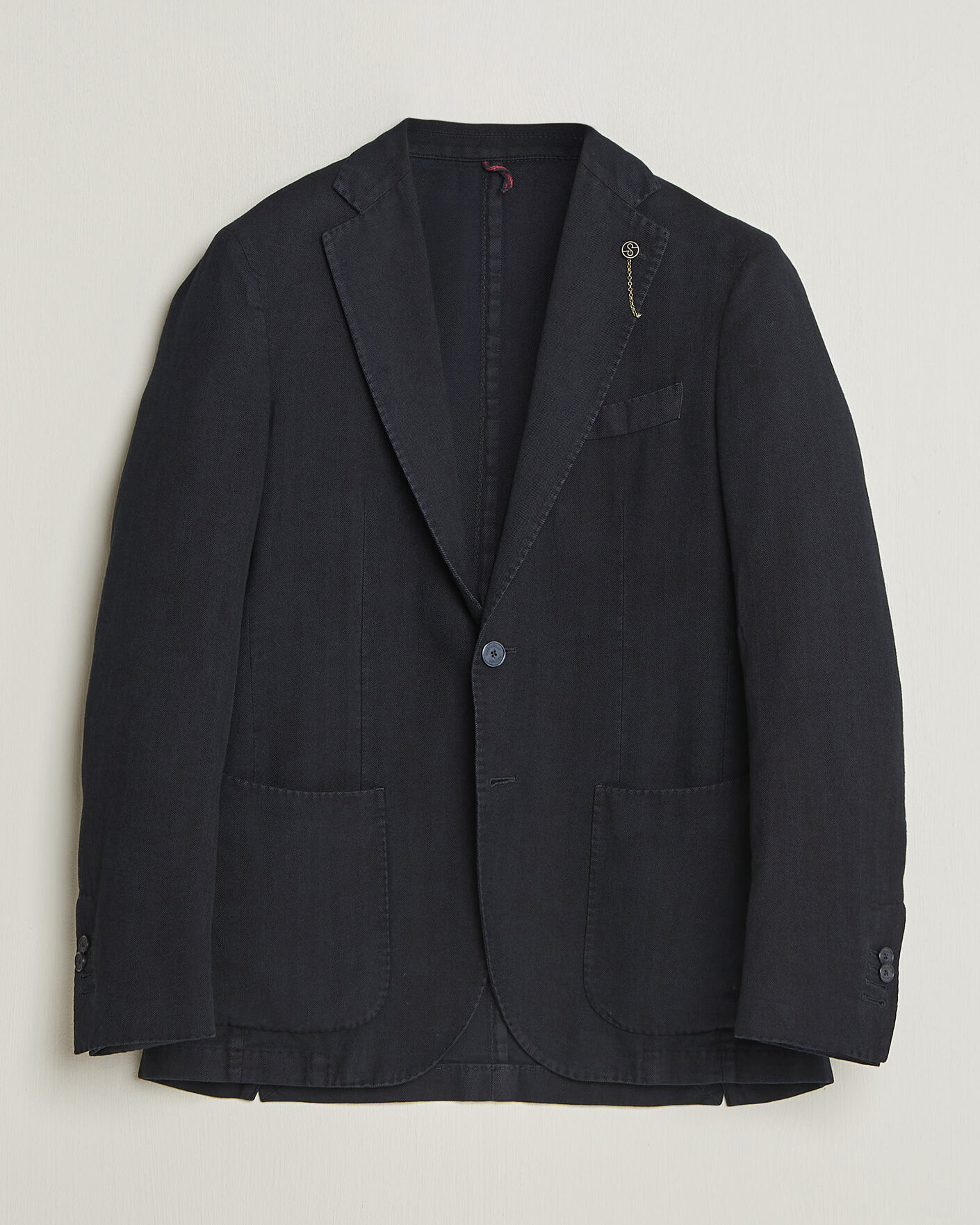 Herre | Dressjakker | Santaniello | Soft Touch Cotton Herringbone Blazer Navy