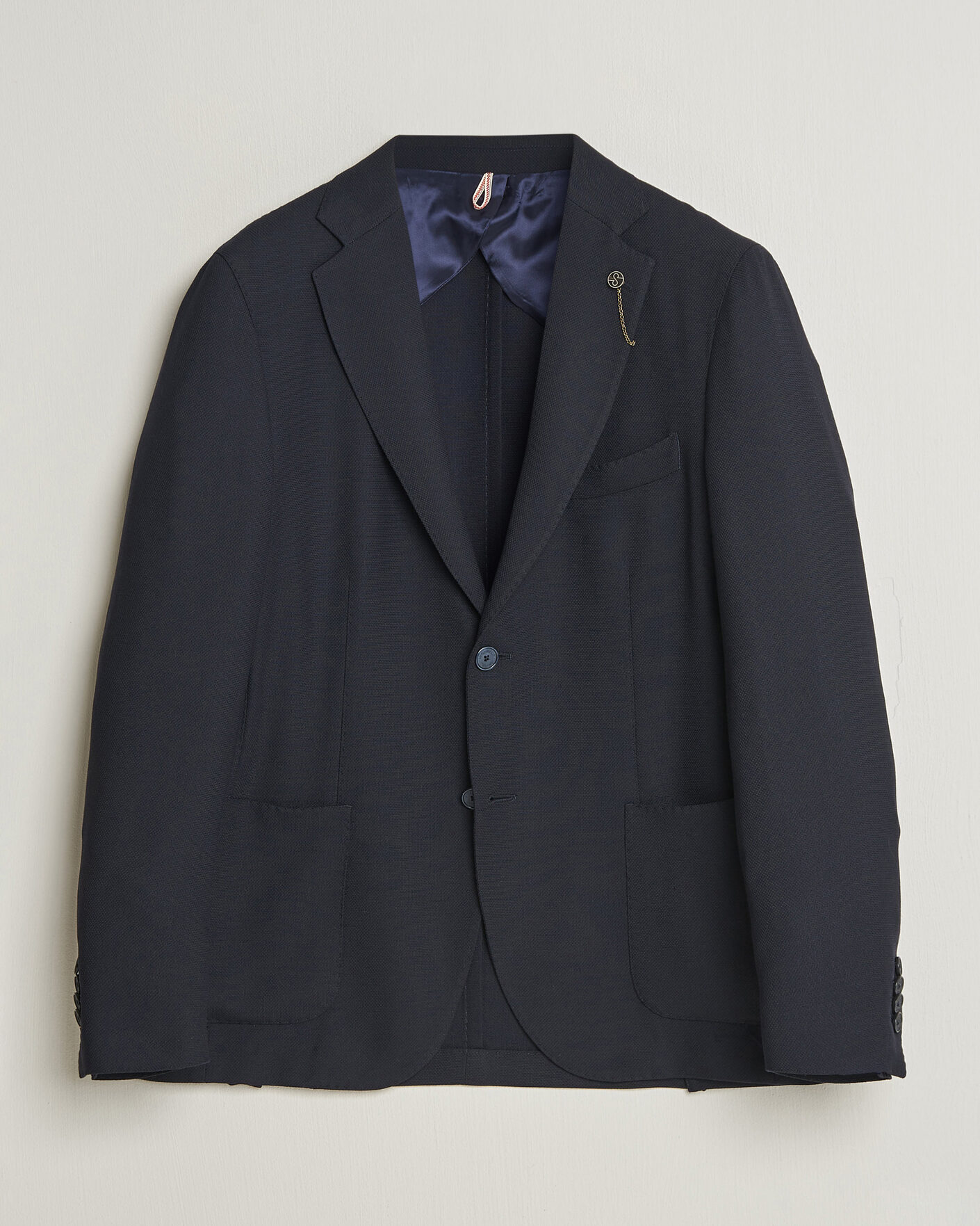 Herre | Dressjakker | Santaniello | Wool Mini Hopsack Blazer Navy