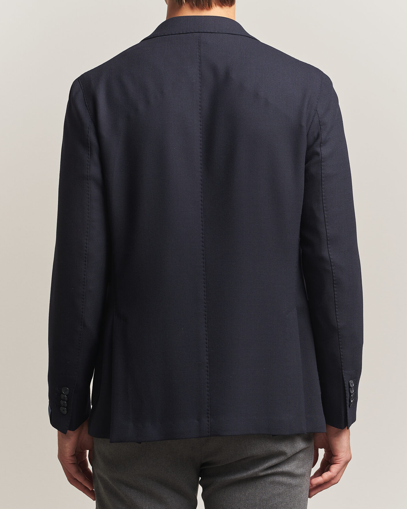 Herre | Dressjakker | Santaniello | Wool Mini Hopsack Blazer Navy