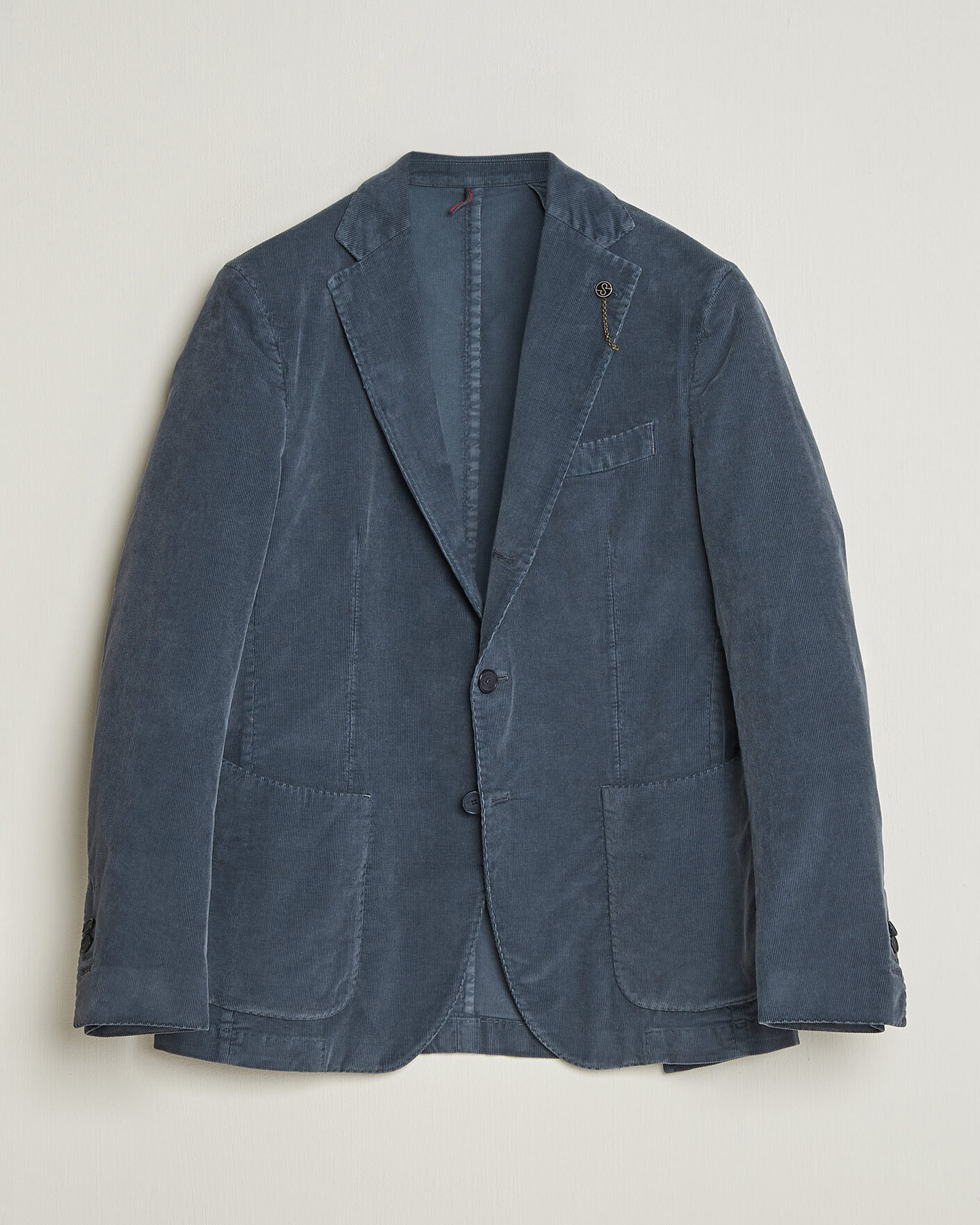 Herre | Dressjakker | Santaniello | Corduroy Patch Pocket Blazer Iron Blue