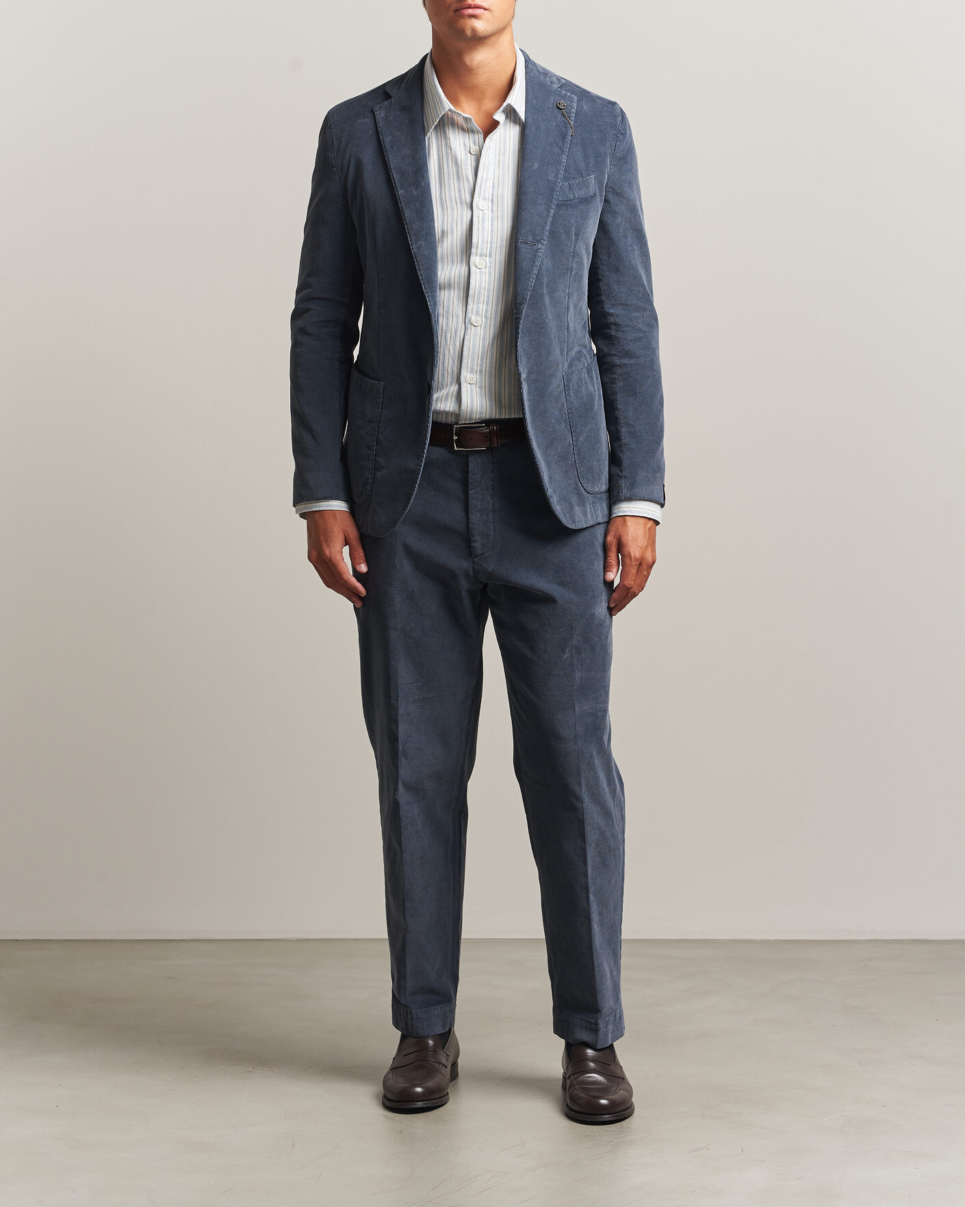 Herre | Dressjakker | Santaniello | Corduroy Patch Pocket Blazer Iron Blue