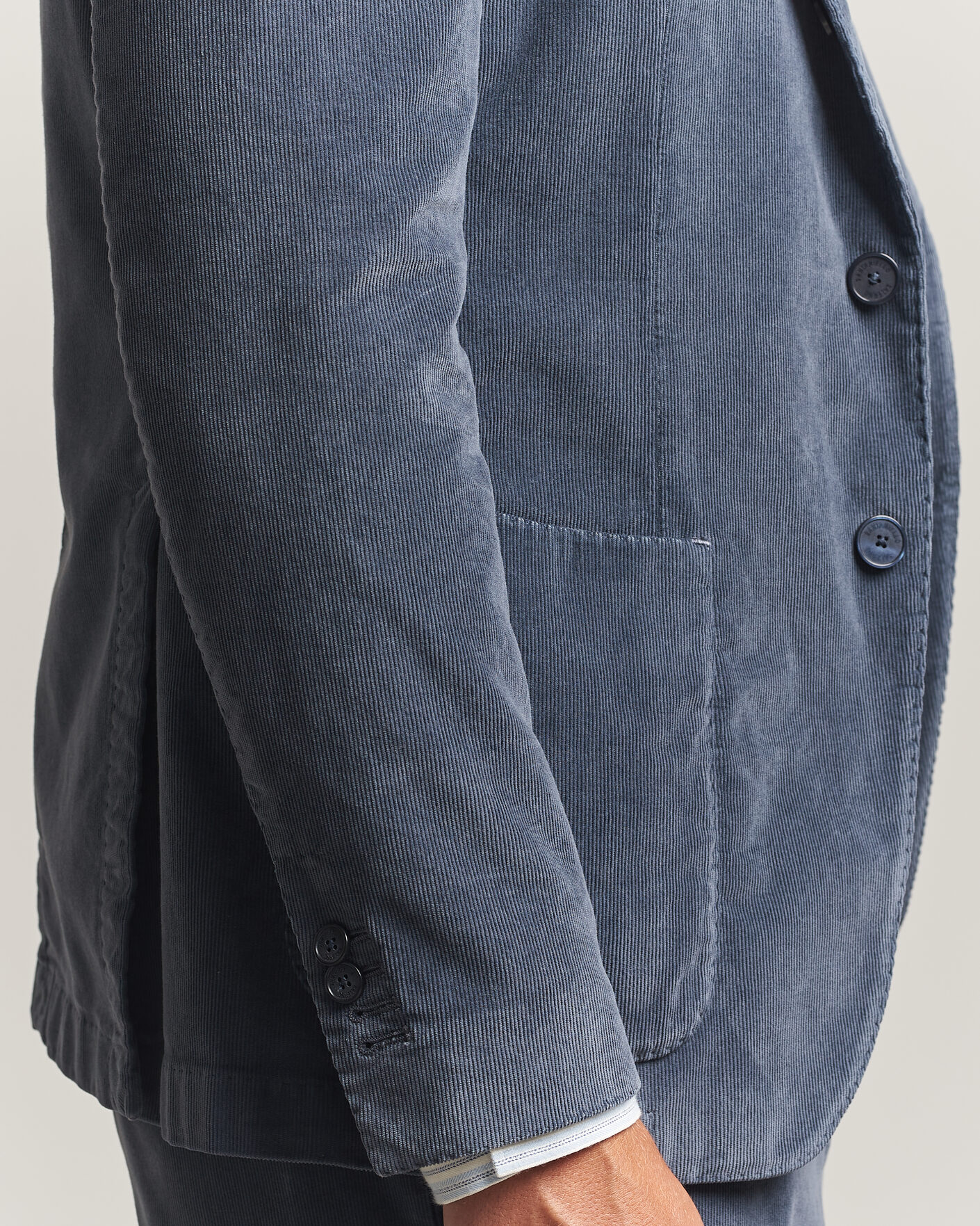 Herre | Dressjakker | Santaniello | Corduroy Patch Pocket Blazer Iron Blue