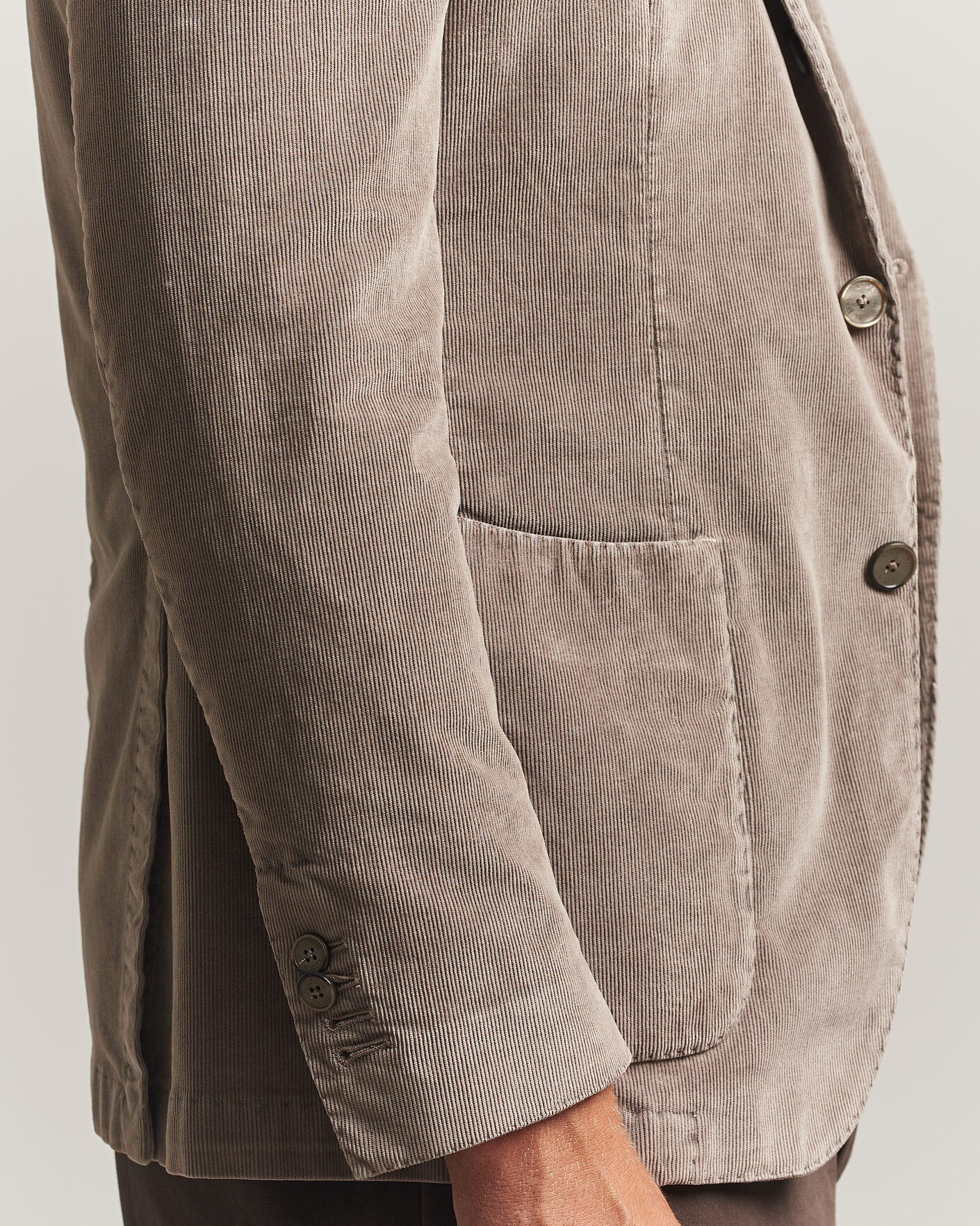 Herre | Dressjakker | Santaniello | Corduroy Patch Pocket Blazer Taupe