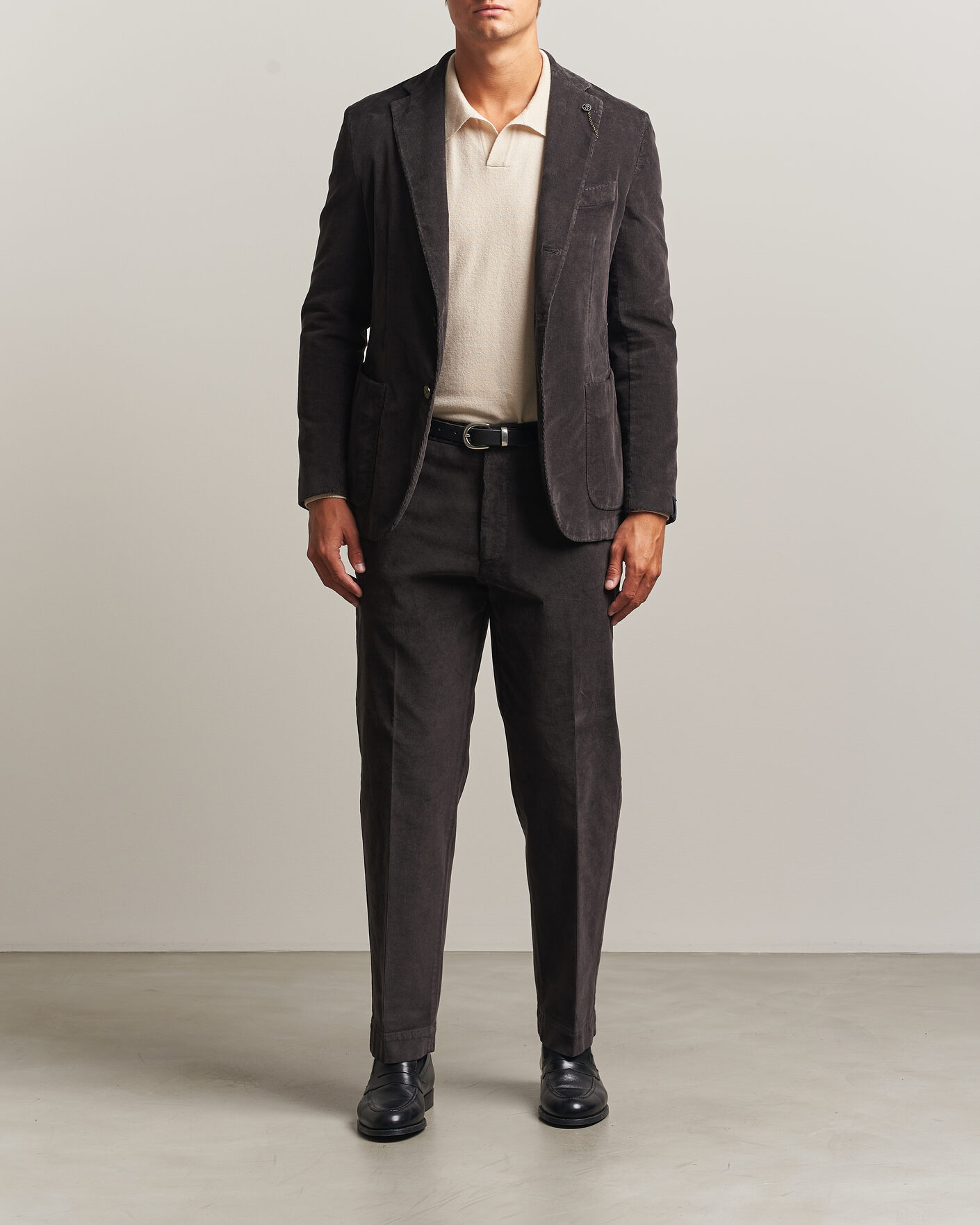 Herre | Dressjakker | Santaniello | Corduroy Patch Pocket Blazer Dark Grey